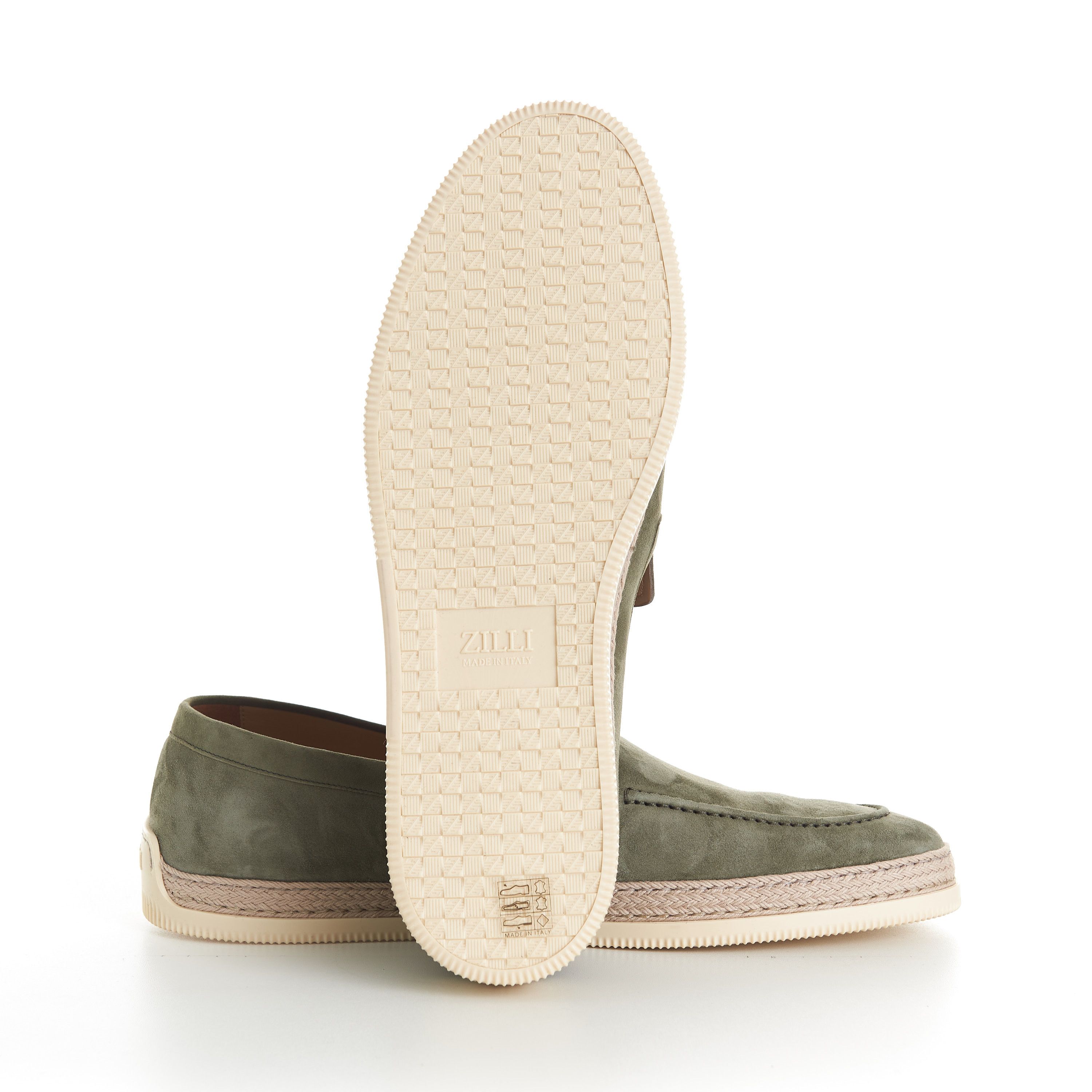 Zilli Green Casual Moccasins, White Woven Outsole Size US 8.5 / EU 41-42 - 11 Thumbnail