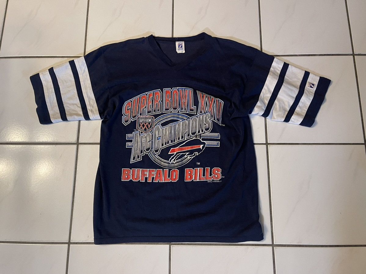 Vintage Logo 7 on sale Buffalo Bills Super Bowl XXV AFC Champs Jersey Shirt XL