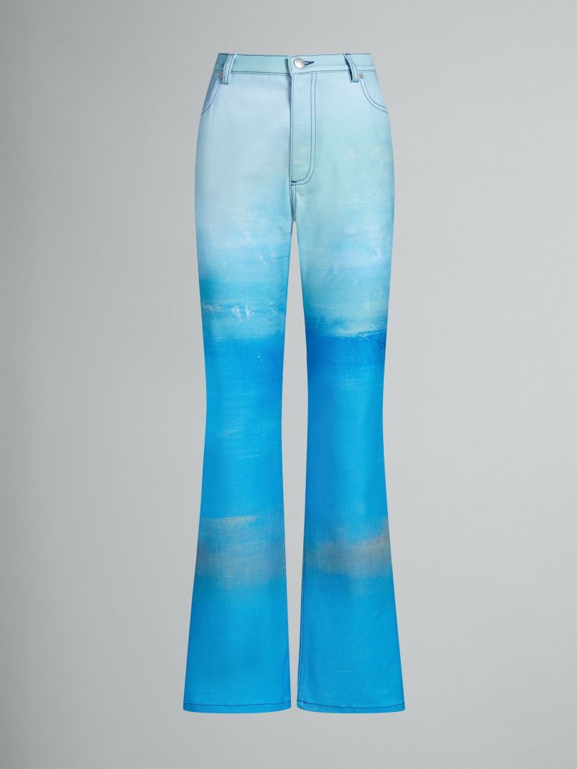 image of Marni O1W1Db10524 Print Denim Jeans In Blue, Women's (Size 30)