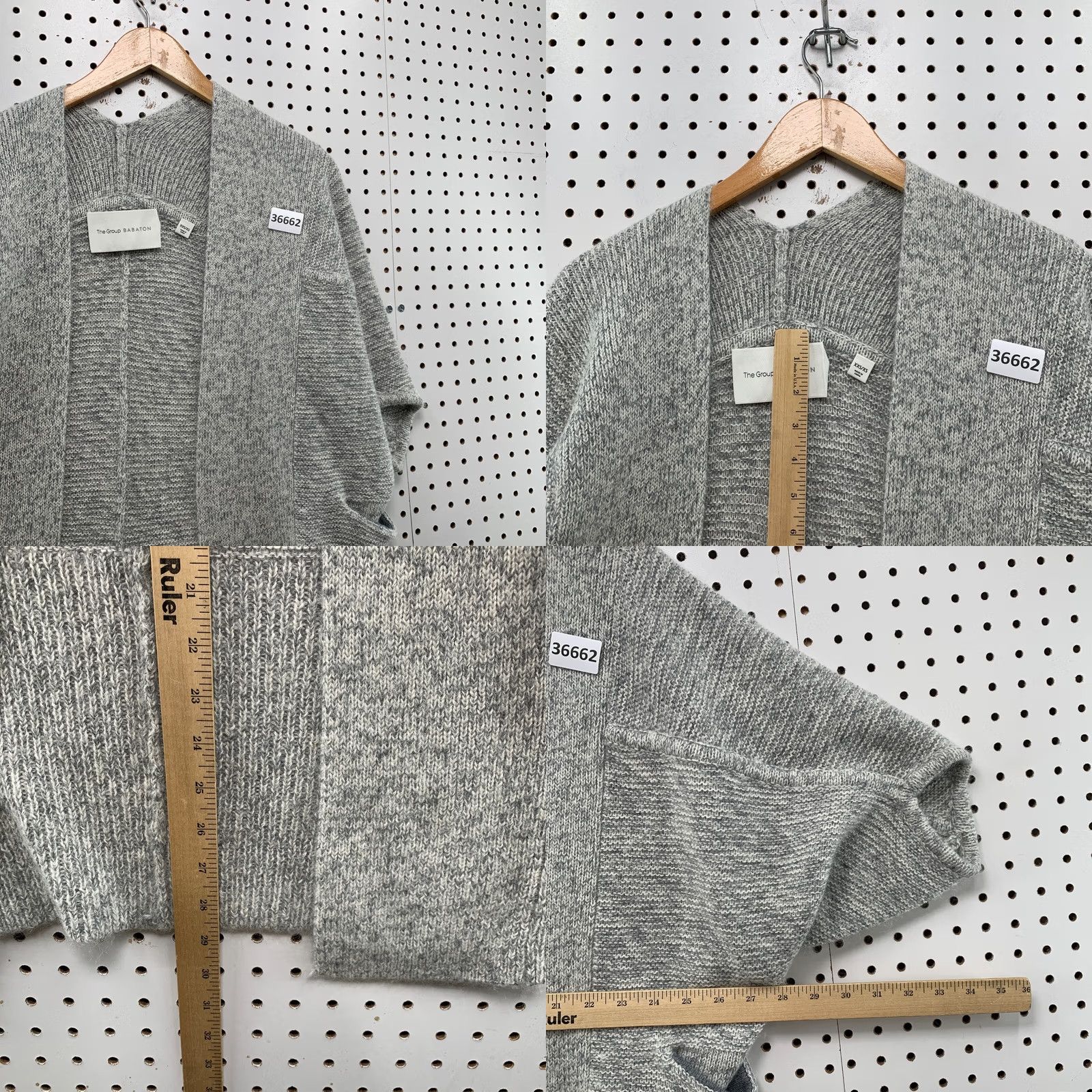 Vintage Babaton Aritzia XS Javier Open Cardigan Alpaca Mohair Wool Blend Grey Womens Size XS / US 0-2 / IT 36-38 - 8 Thumbnail