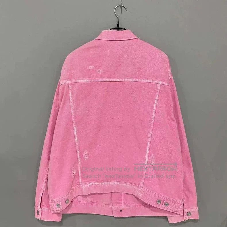 Balenciaga Balenciaga Pink Washed Denim Jacket. Size US M / EU 48-50 / 2 - 3 Thumbnail