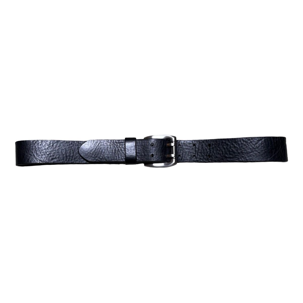 Express Vintage Express Leather Belt 34 Black Double Prong Buckle Size 34 - 1 Thumbnail