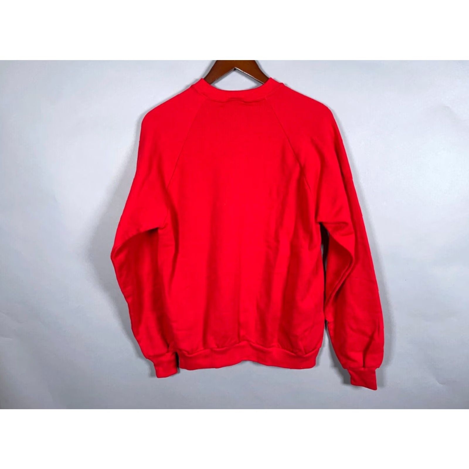 Vintage VTG 90s Sweatshirt Crewneck Adult M Red Raglan Sleeves 50/50 Cotton Polyester USA Vintage Mens Size US M / EU 48-50 / 2 - 2 Thumbnail
