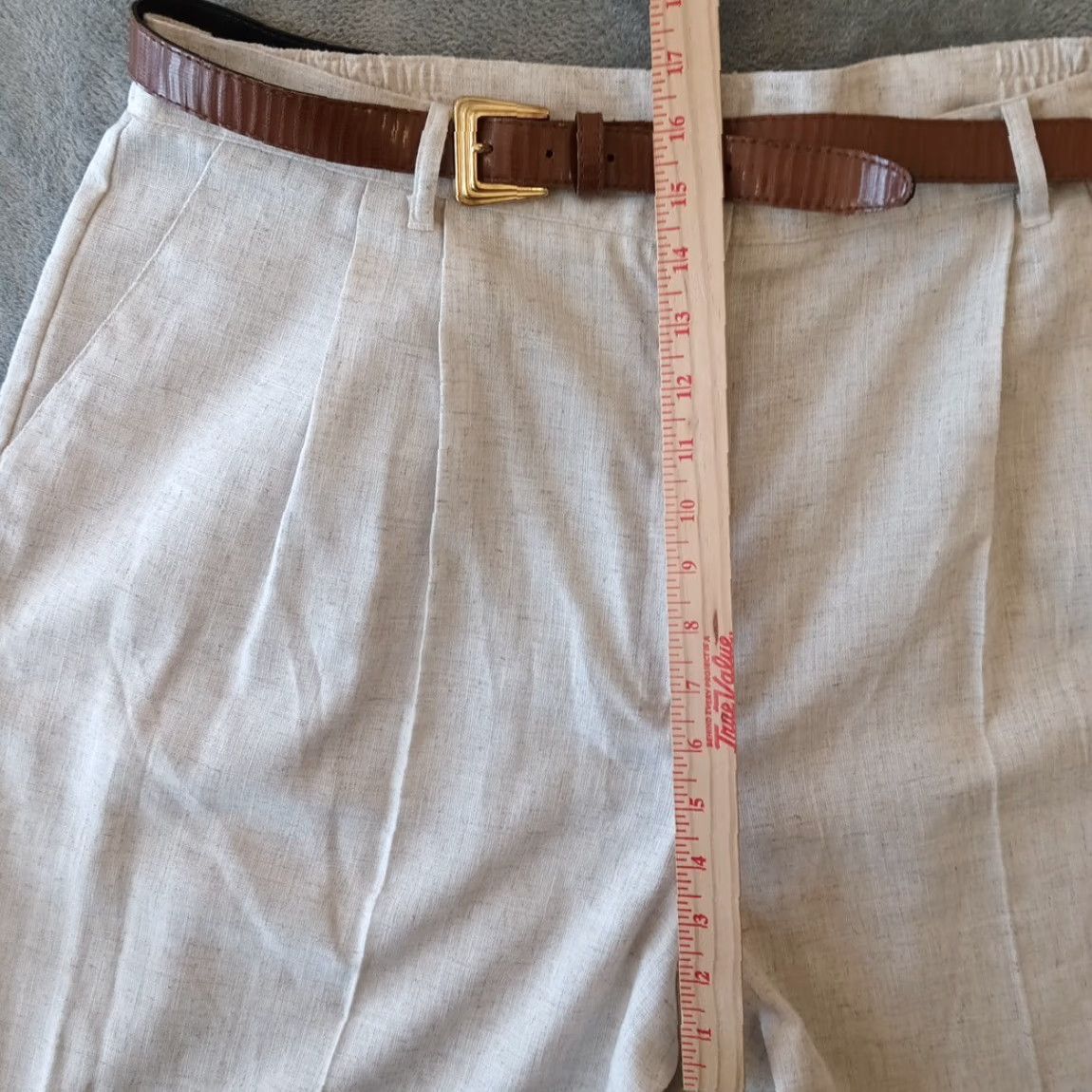 Vintage Sag Harbor Pant Dress Pants Womens Plus 22W Beige Pleated Pockets Belted 29in Inseam Straight New Size 40" / US 18 - 4 Thumbnail