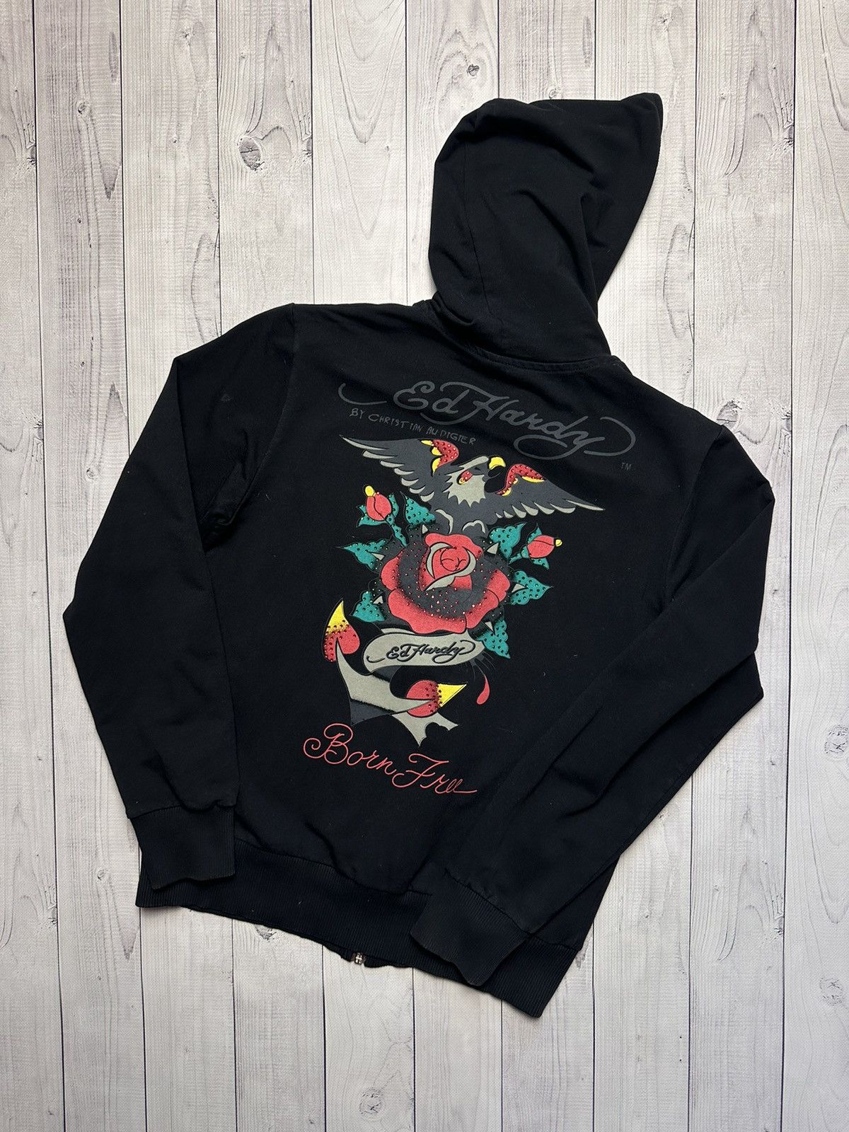 Ed Hardy × Vintage Vintage Ed Hardy rare logo zip hoodie women M Size M / US 6-8 / IT 42-44 - 1 Thumbnail