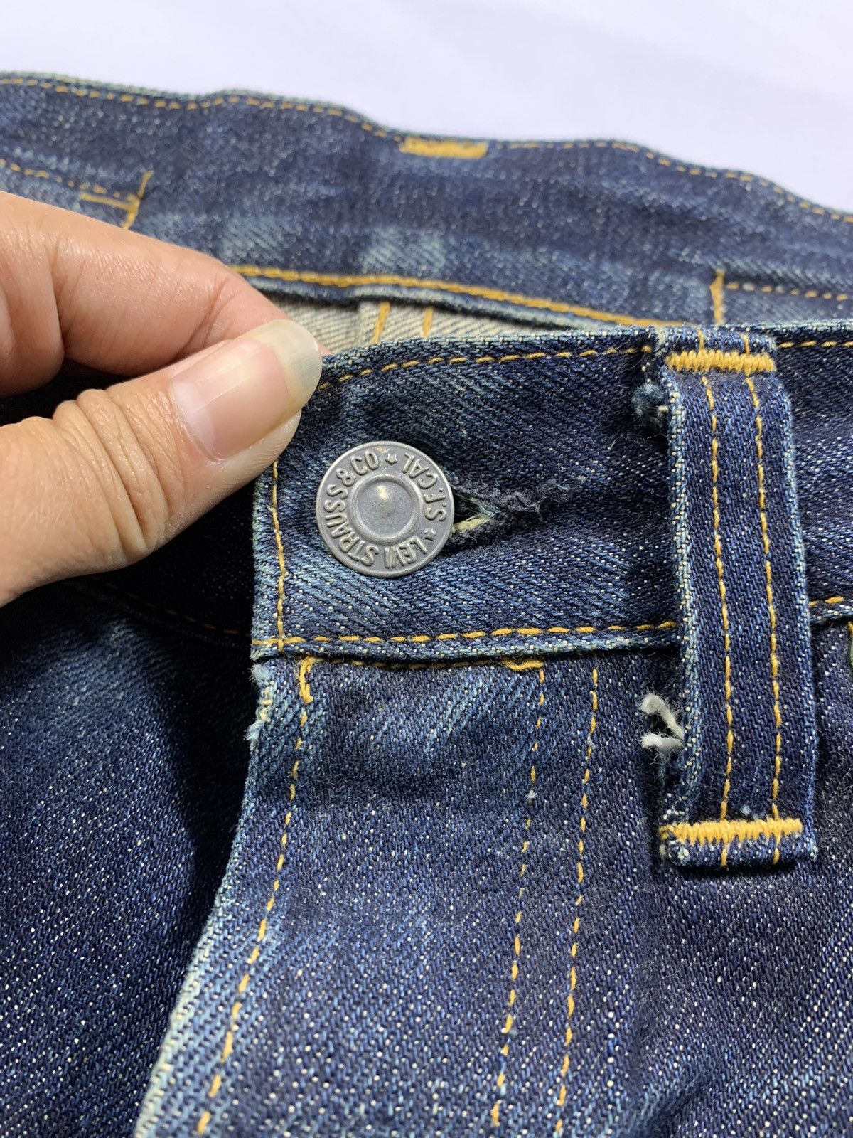 Levi's Vintage Clothing Vintage Levis 201XX Big E Selvedge Button Denim Jeans Size US 30 / EU 46 - 14 Thumbnail