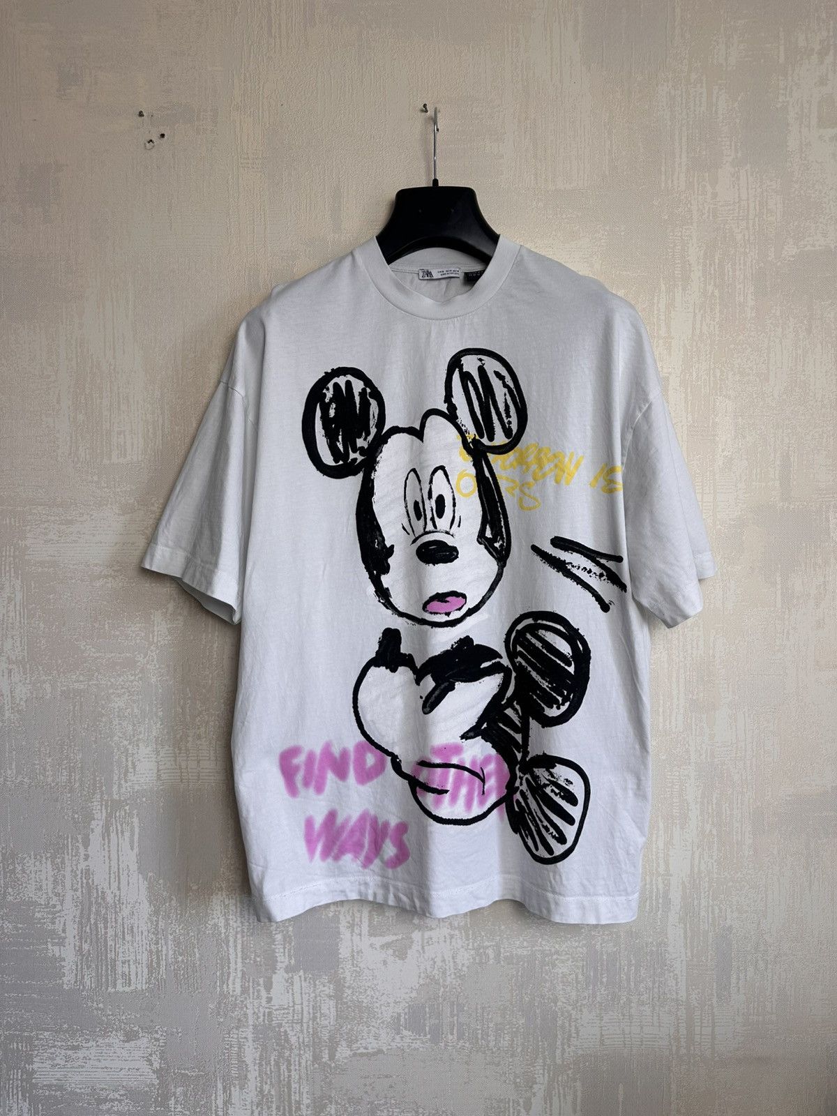 🔥 Zara x Disney MICKEY MOUSE Art Cartoon T Shirt Movie Japan