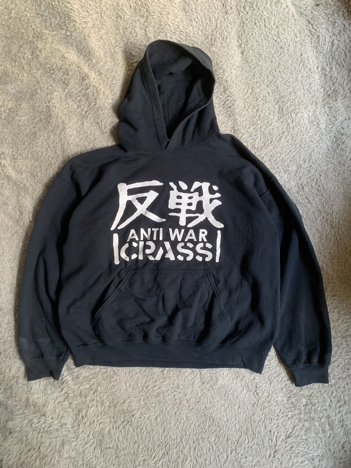 Vintage Rare Crass Anti War Hoodie Punk Erd