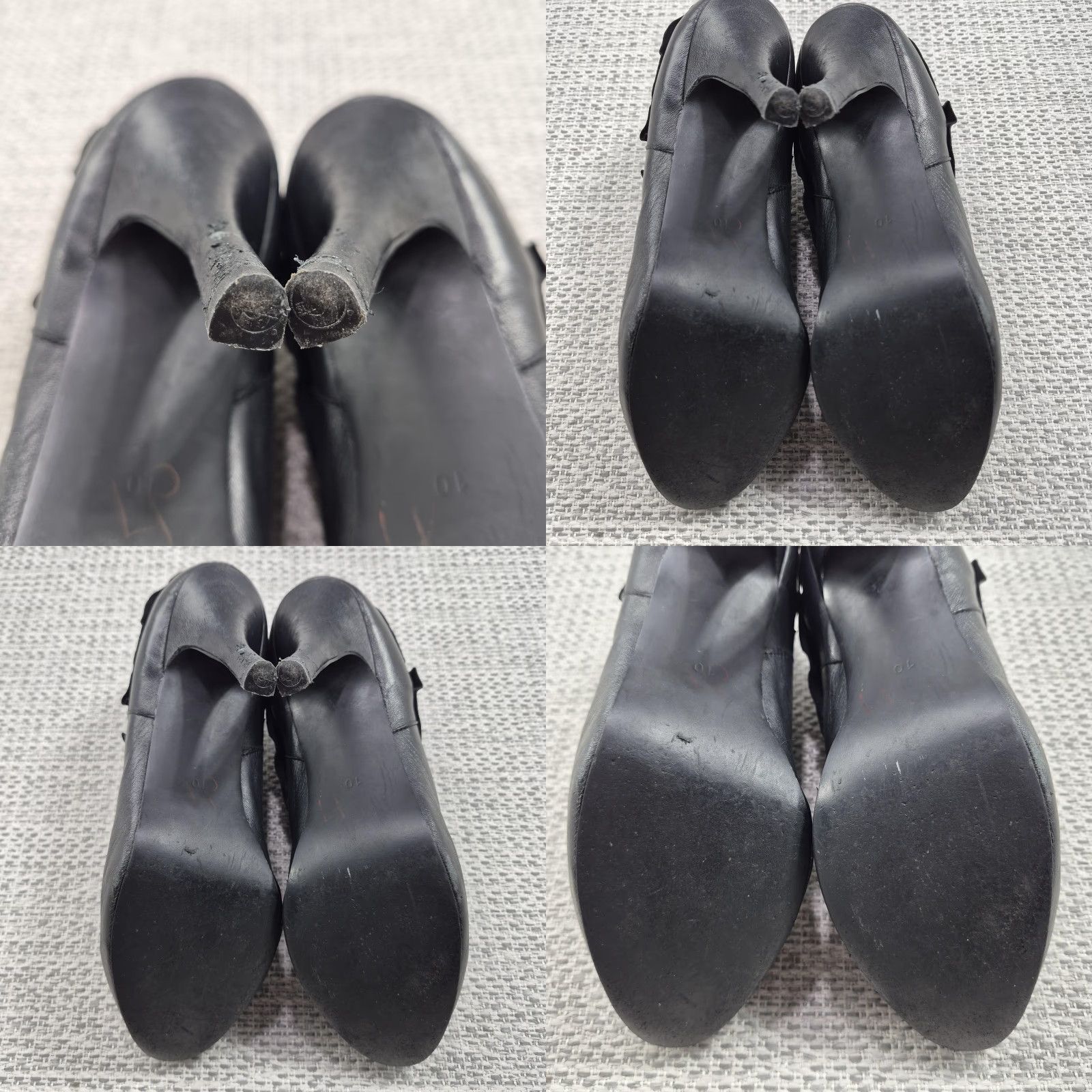Vintage Kelsi Dagger Dorothy Boots Womens Size 10 Black Leather Ankle Booties Ruffle Zipper Stiletto Heel Size US 10 / IT 40 - 8 Thumbnail