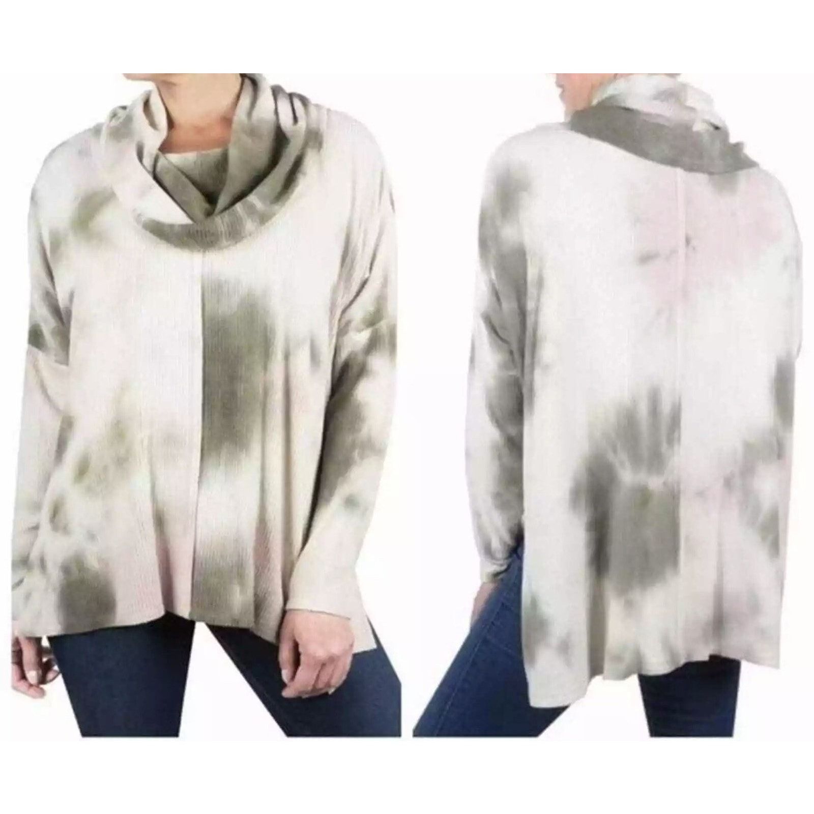 & Other Stories Status By Neck Olive Green Ribbed Tunic Sweater m A003029 Size M / US 6-8 / IT 42-44 - 1 Thumbnail