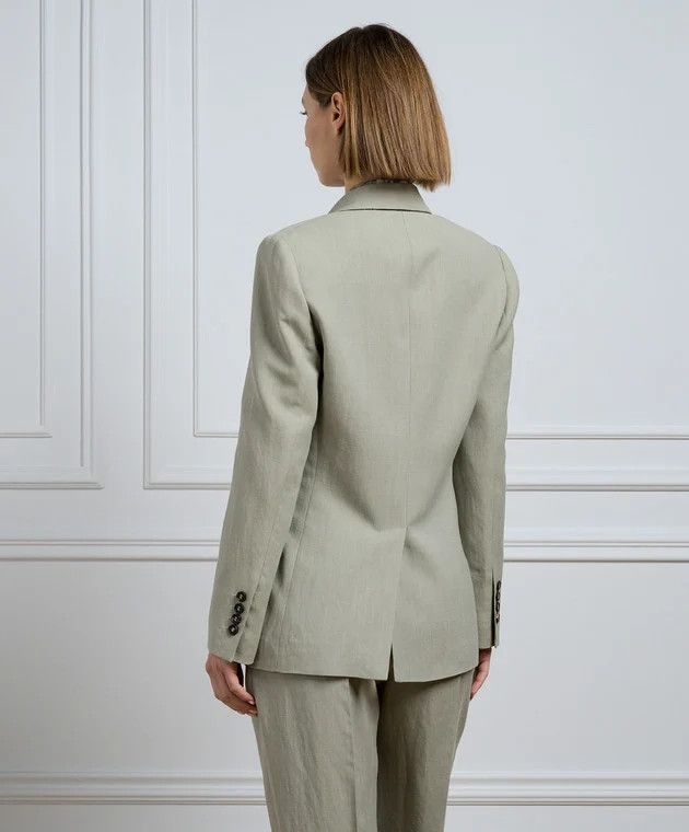 Brunello Cucinelli o1w1db10825 Woven Jacket Wool in Open Green Size XL / US 12-14 / IT 48-50 - 4 Thumbnail