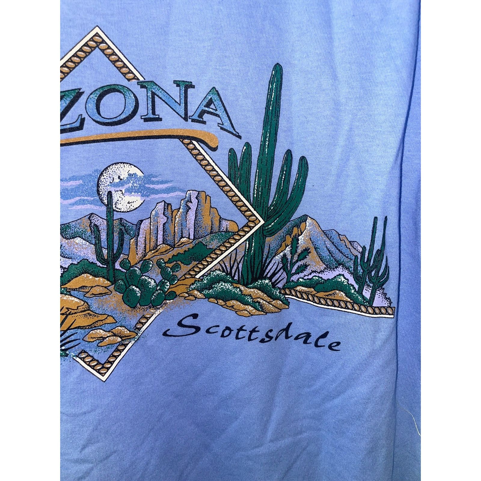 Jerzees Womens Vintage Sleeper Shirt Arizona Scottsdale Cactus Tee M Size M / US 6-8 / IT 42-44 - 4 Thumbnail