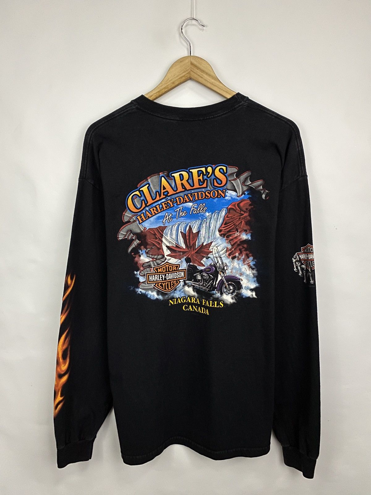 Harley Davidson 🇺🇸Vintage Y2K Harley Davidson Fire Skull Niagara Falls Canada Size US XL / EU 56 / 4 - 10 Thumbnail