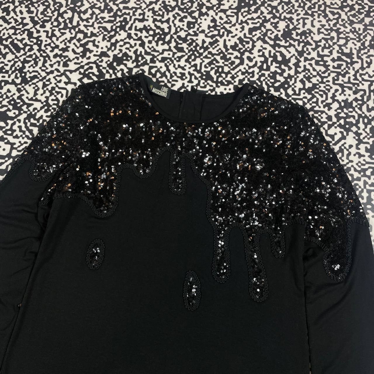 Moschino Vintage Y2K Moschino Luxury Streaks Logo Midi Dress Size S / US 4 / IT 40 - 5 Thumbnail