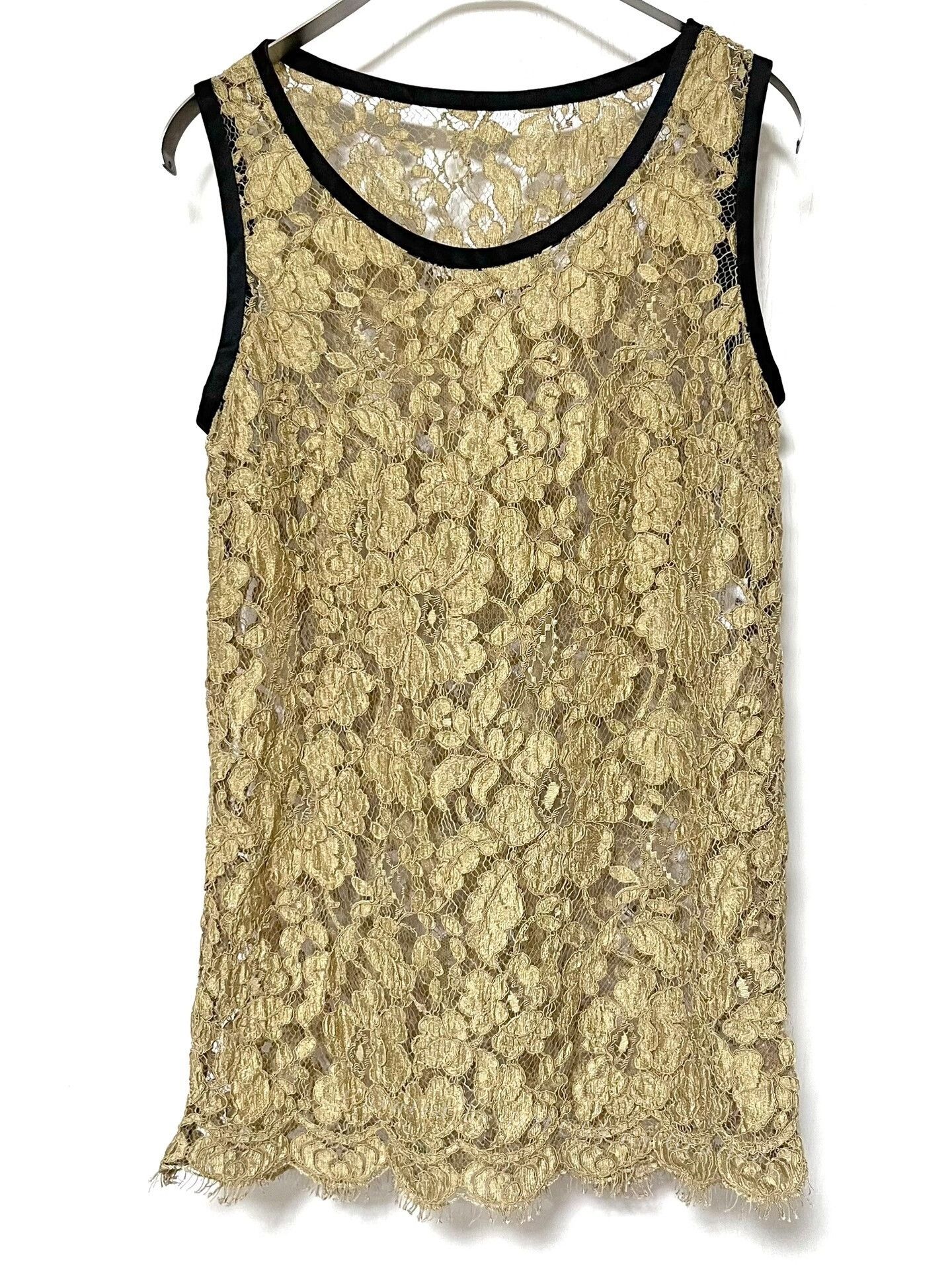 Dolce & Gabbana Dolce Gabbana Gold Lace Vest Size M / US 6-8 / IT 42-44 - 1 Thumbnail