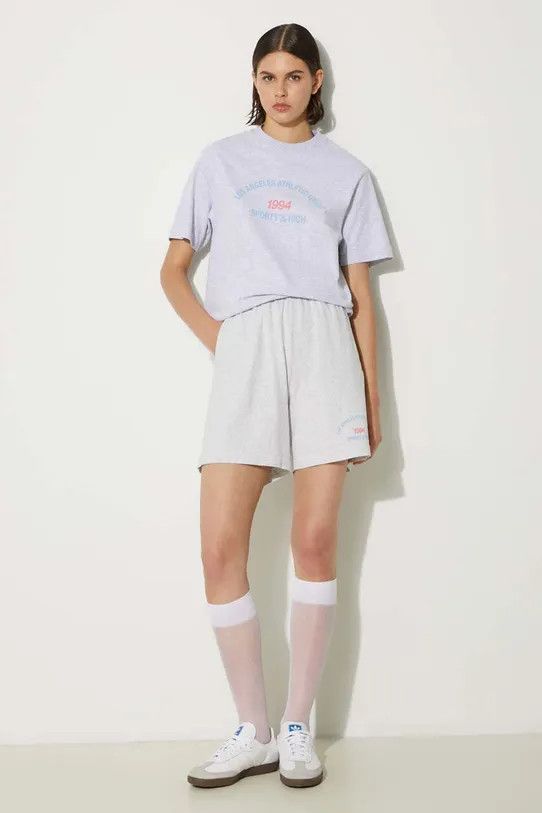 Sporty & Rich o1mle0525 LA Athletic Group Gym Shorts in Heather Gray Size 28" / US 6 / IT 42 - 2 Thumbnail