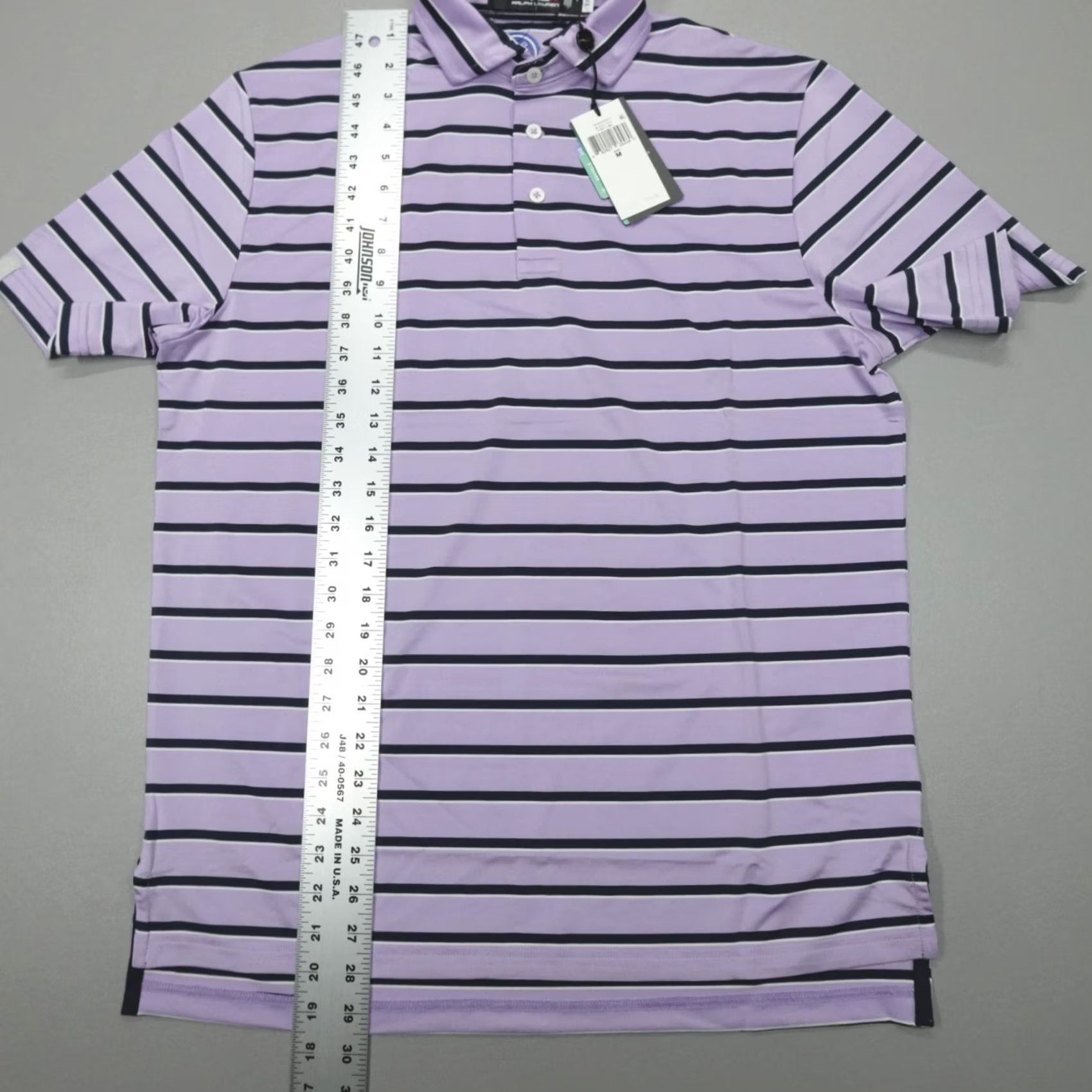 RLX Ralph Lauren RLX Ralph Lauren Performance Polo Shirt Striped Purple M Men Short Sleeve Moisture Wicking Lightweight Golf Shirt Size US M / EU 48-50 / 2 - 6 Thumbnail