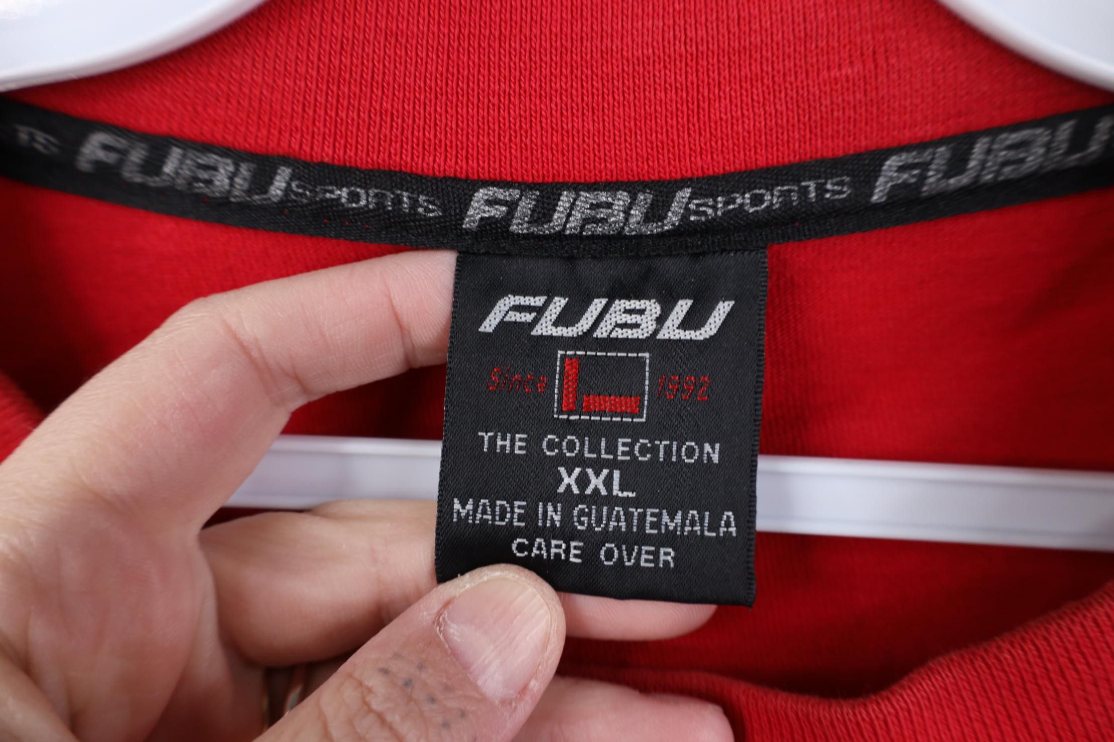 Fubu Vintage 90s Y2K FUBU Fit Long Sleeve T-Shirt Red Cotton Size US XXL / EU 58 / 5 - 16 Thumbnail