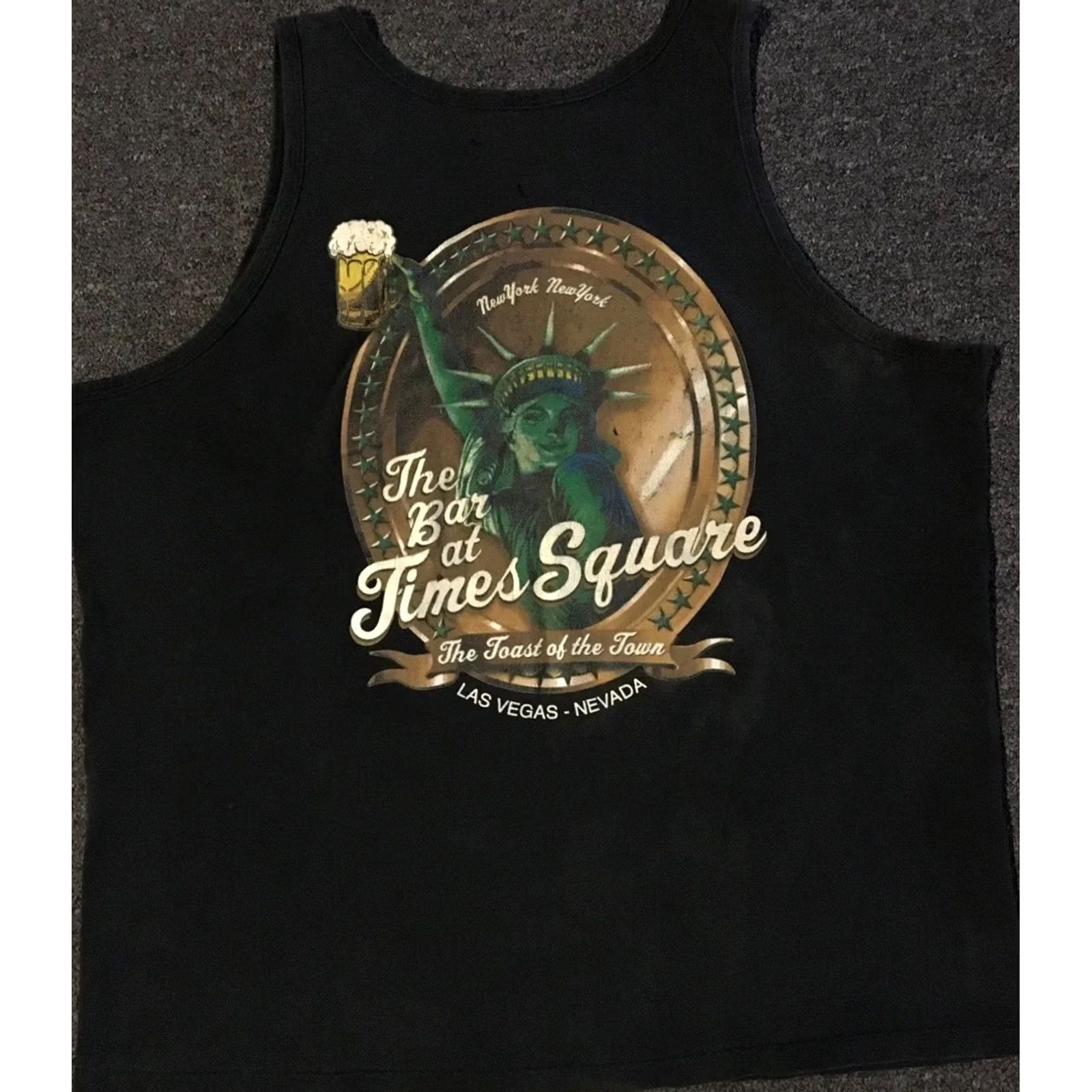 Vintage VINTAGE 90s New York New York Casino Bar Faded Distress Tank Top M Black USA Single Stitch Mens Sleeveless T-Shirt Size M Size US M / EU 48-50 / 2 - 2 Thumbnail