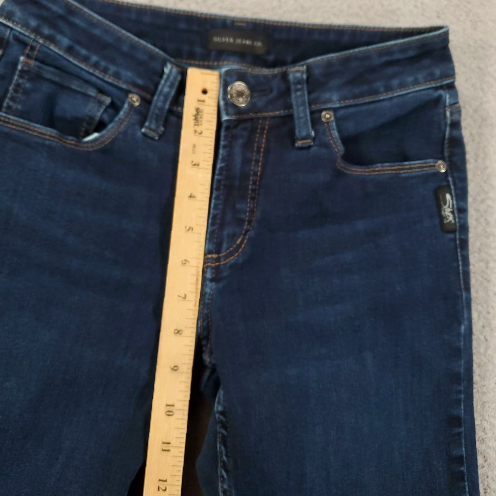 Silver Jeans Co. Silver Jeans Slim Bootcut Jeans Womens 28x31 Dark Wash Blue Denim Stretch 5-Pocket Logo Size 28" / US 6 / IT 42 - 5 Thumbnail