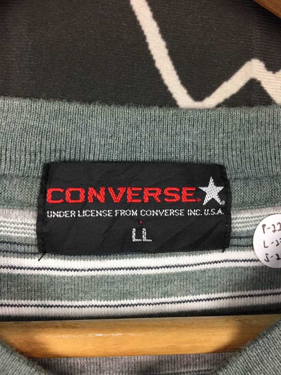 Converse Vtg Converse All Star Striped Long Sleeve V-Neck Tee Size US XL / EU 56 / 4 - 8 Thumbnail