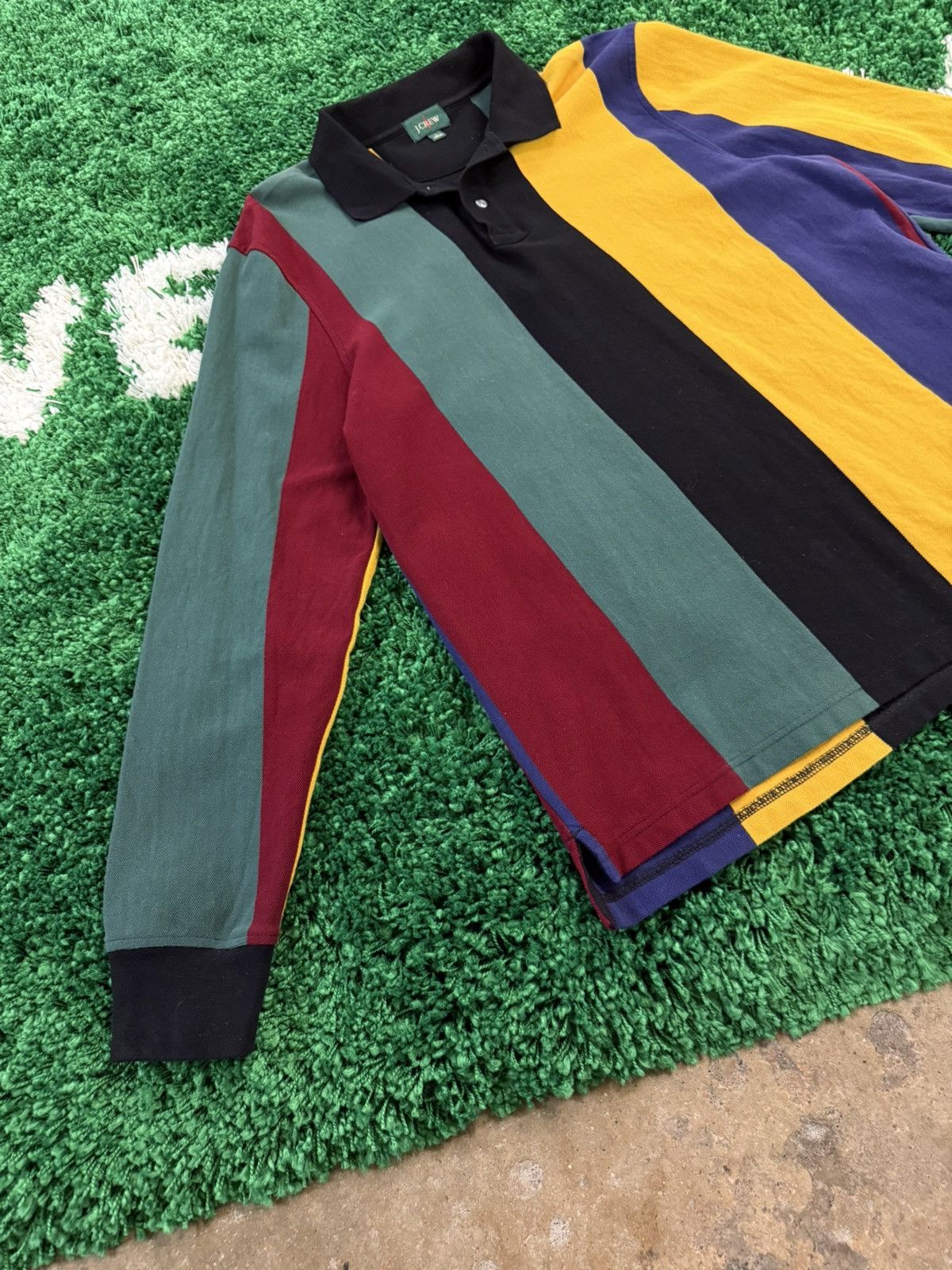 J.Crew RARE J.Crew Verticle Color Polo Long Sleeve Shirt JCREW Size US L / EU 52-54 / 3 - 4 Thumbnail