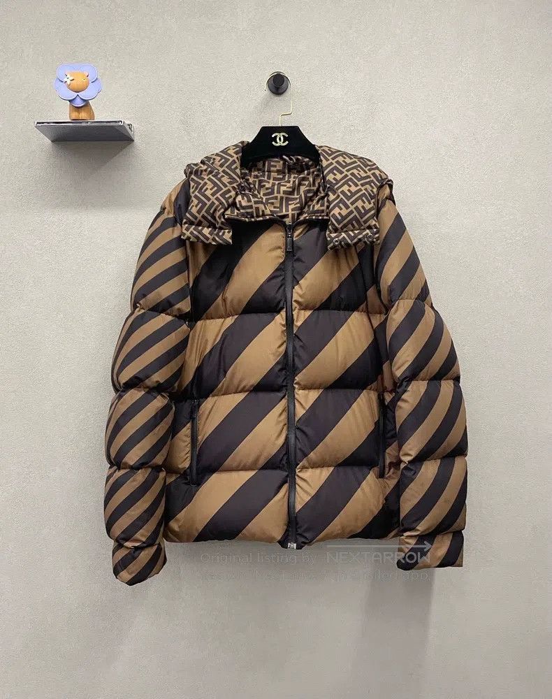 Fendi Fendi Double F Brown Printed Two-Sided Puffer Jacket, Two- Size US L / EU 52-54 / 3 - 1 Thumbnail