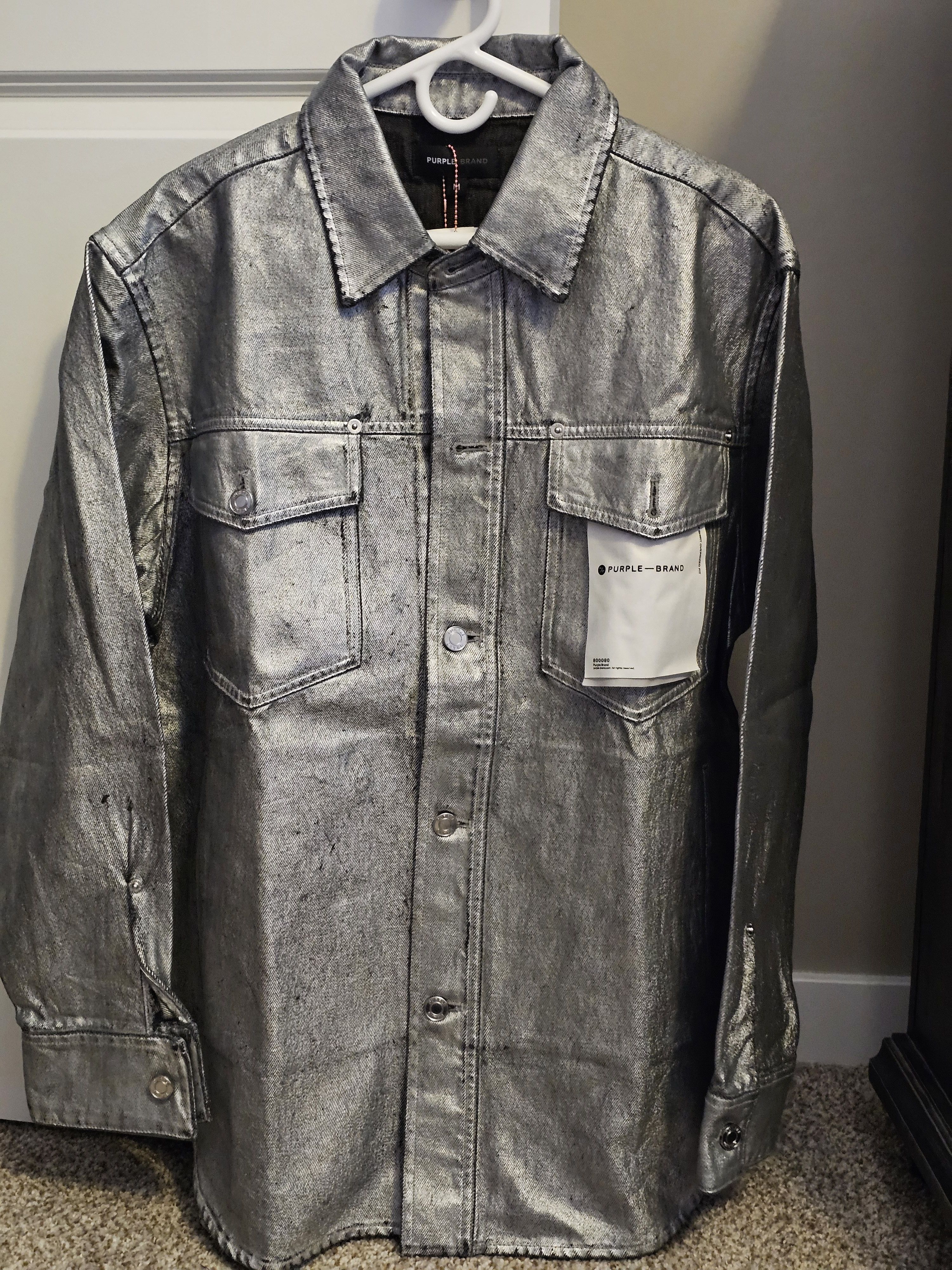 Purple Brand Purple Mens oversized Buttondown Long-sleeve Shirt Size US M / EU 48-50 / 2 - 1 Thumbnail