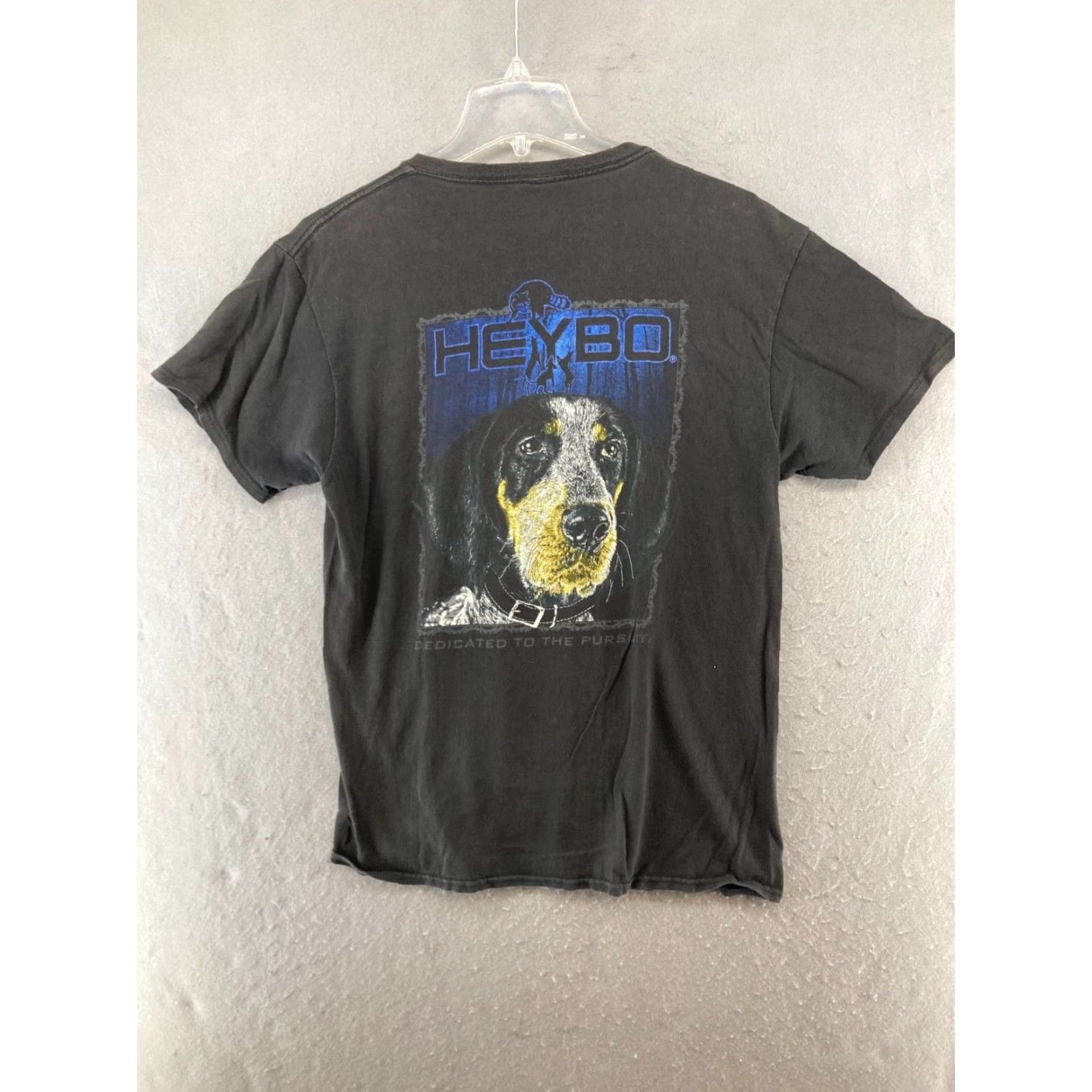 Vintage Heybo Men's Graphic T-Shirt Medium Black Dog Outdoor Crew Neck Short Sleeve Size US M / EU 48-50 / 2 - 7 Thumbnail