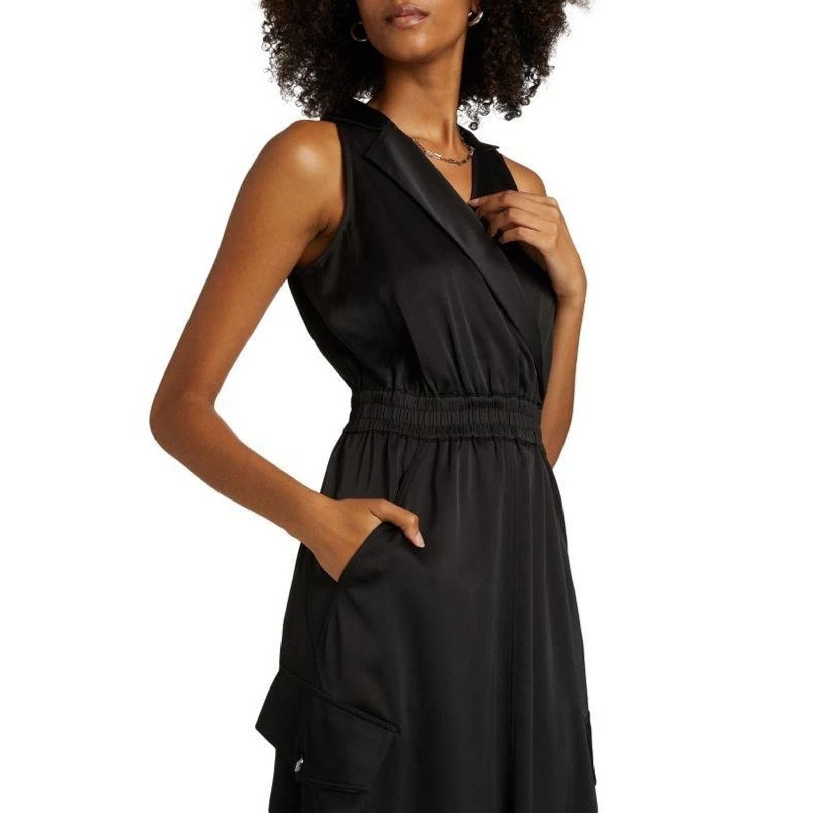 Ramy Brook Ramy Brook Women Black Nikia Drape V-neck Midi Dress Size M Size M / US 6-8 / IT 42-44 - 4 Thumbnail