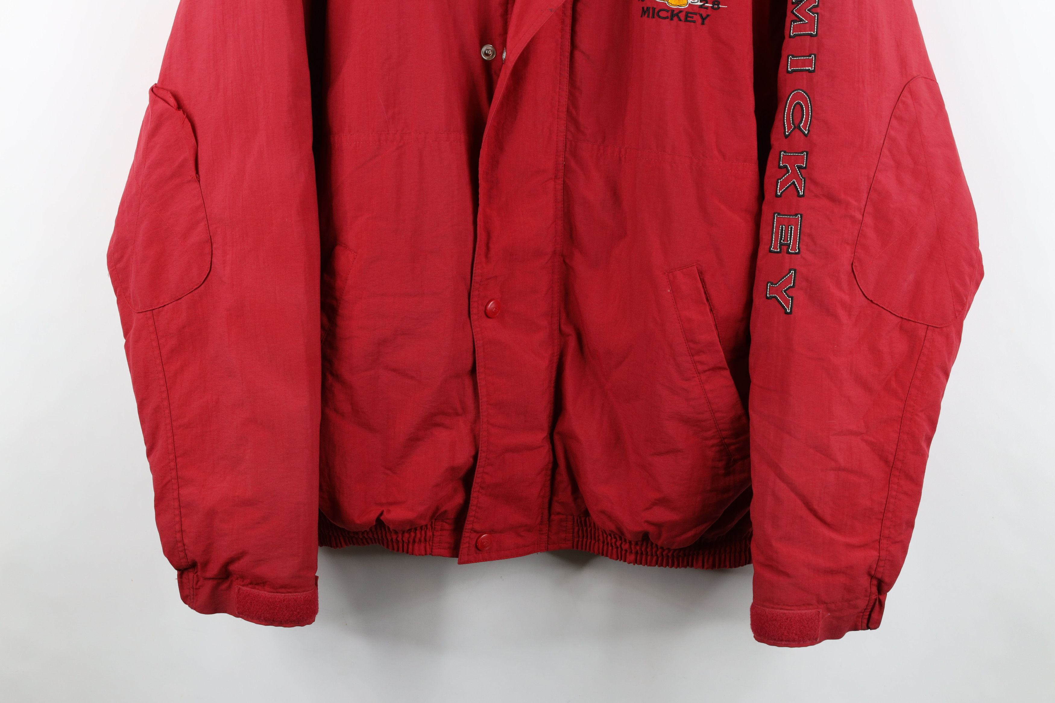 Disney Vintage 90s Disney Spell Out Mickey Mouse Bomber Jacket Red Size US XL / EU 56 / 4 - 3 Thumbnail