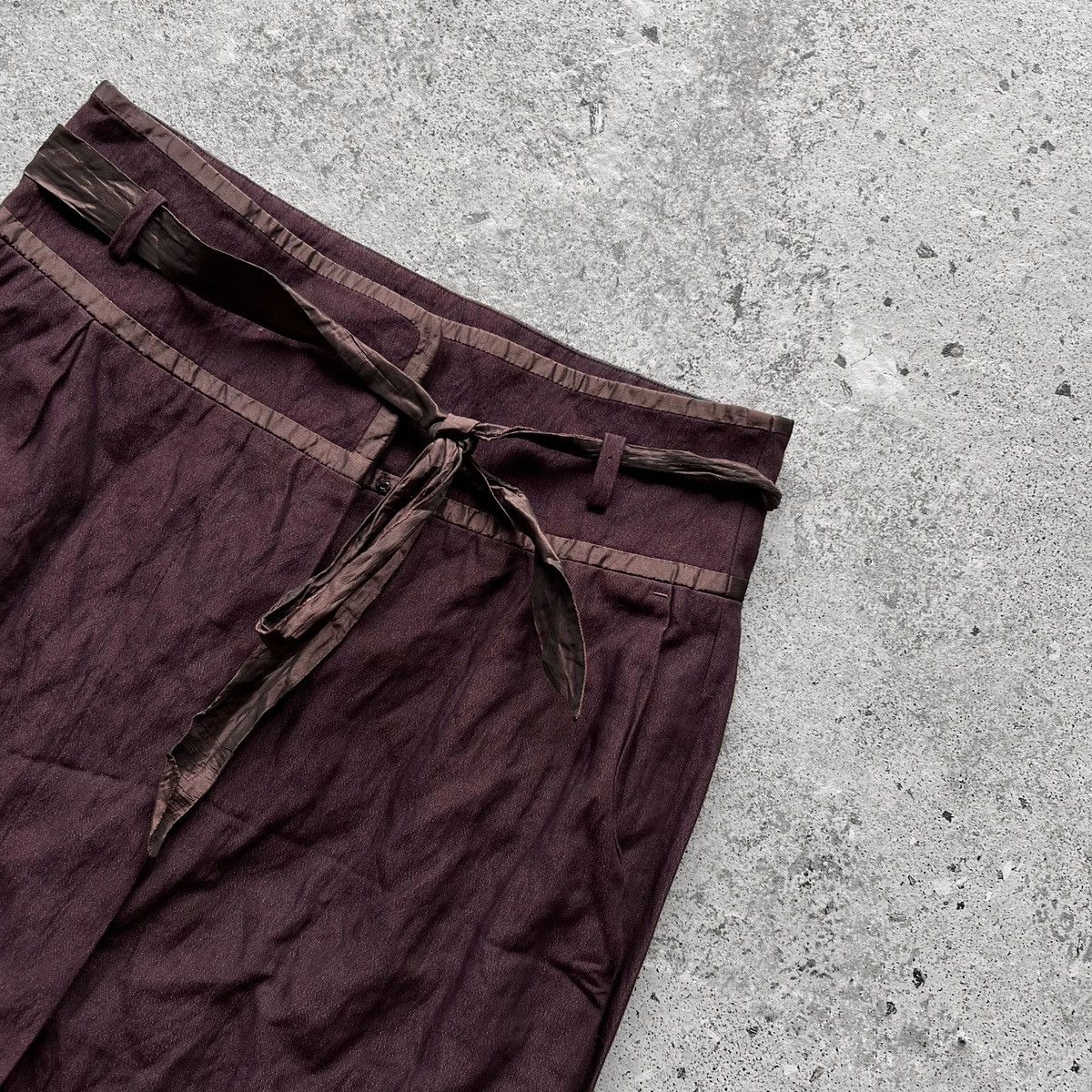 Hugo Boss × Vintage Hugo Boss Wmns Mid-Length Burgundy Vintage Skirt Wool Cotton Size 32" / US 10 / IT 46 - 4 Thumbnail