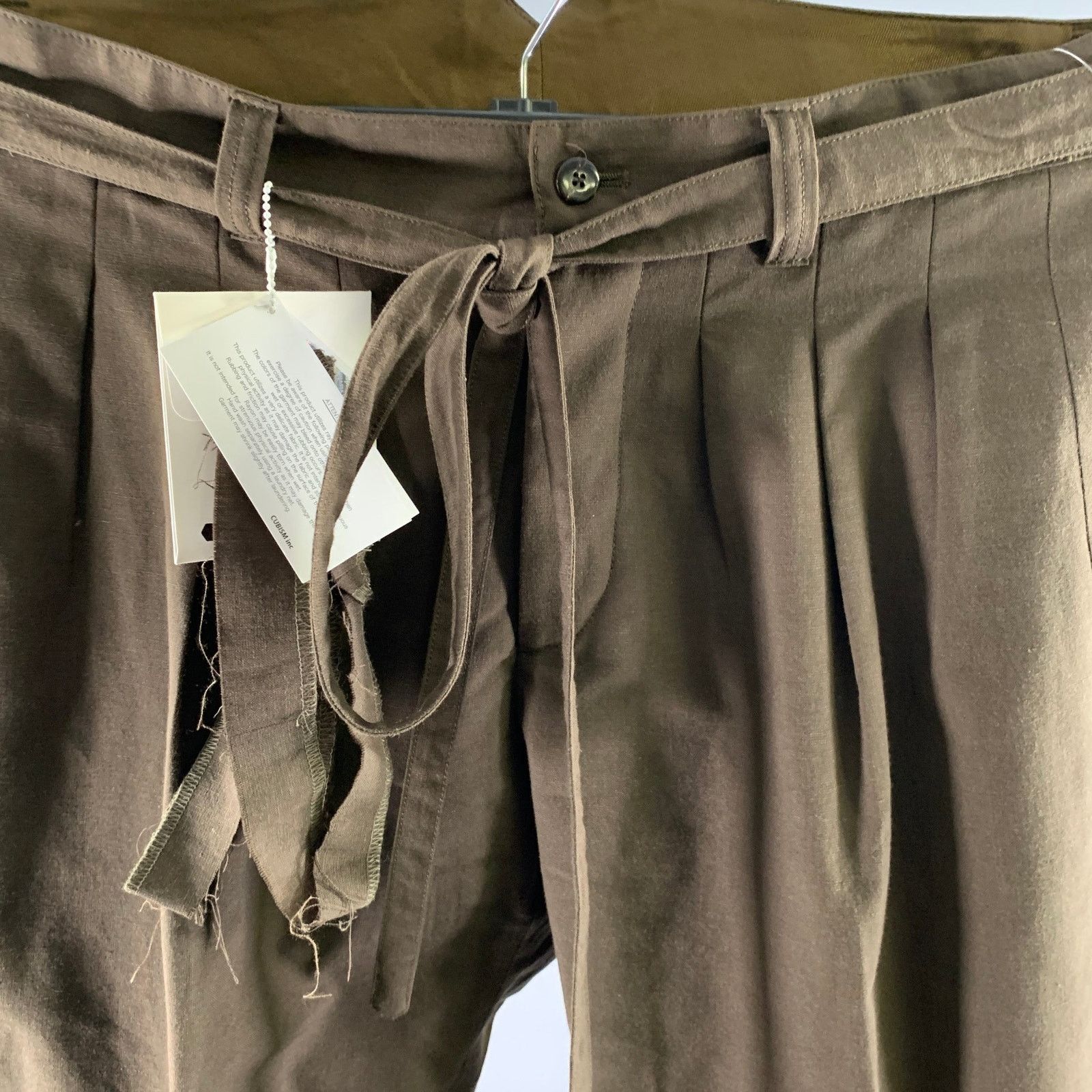 Visvim VISVIM Size L Brown Olive Wool Blend Pleated Belted Pants Size US 34 / EU 50 - 2 Thumbnail
