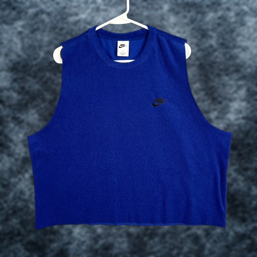 Nike Nike Blue Terry Cloth Sleeveless Tank Top Adult Mens Medium Racerback Crew Neck Pullover Activewear Running & Jogging Summer Spring Shirt Size M / US 6-8 / IT 42-44 - 1 Thumbnail