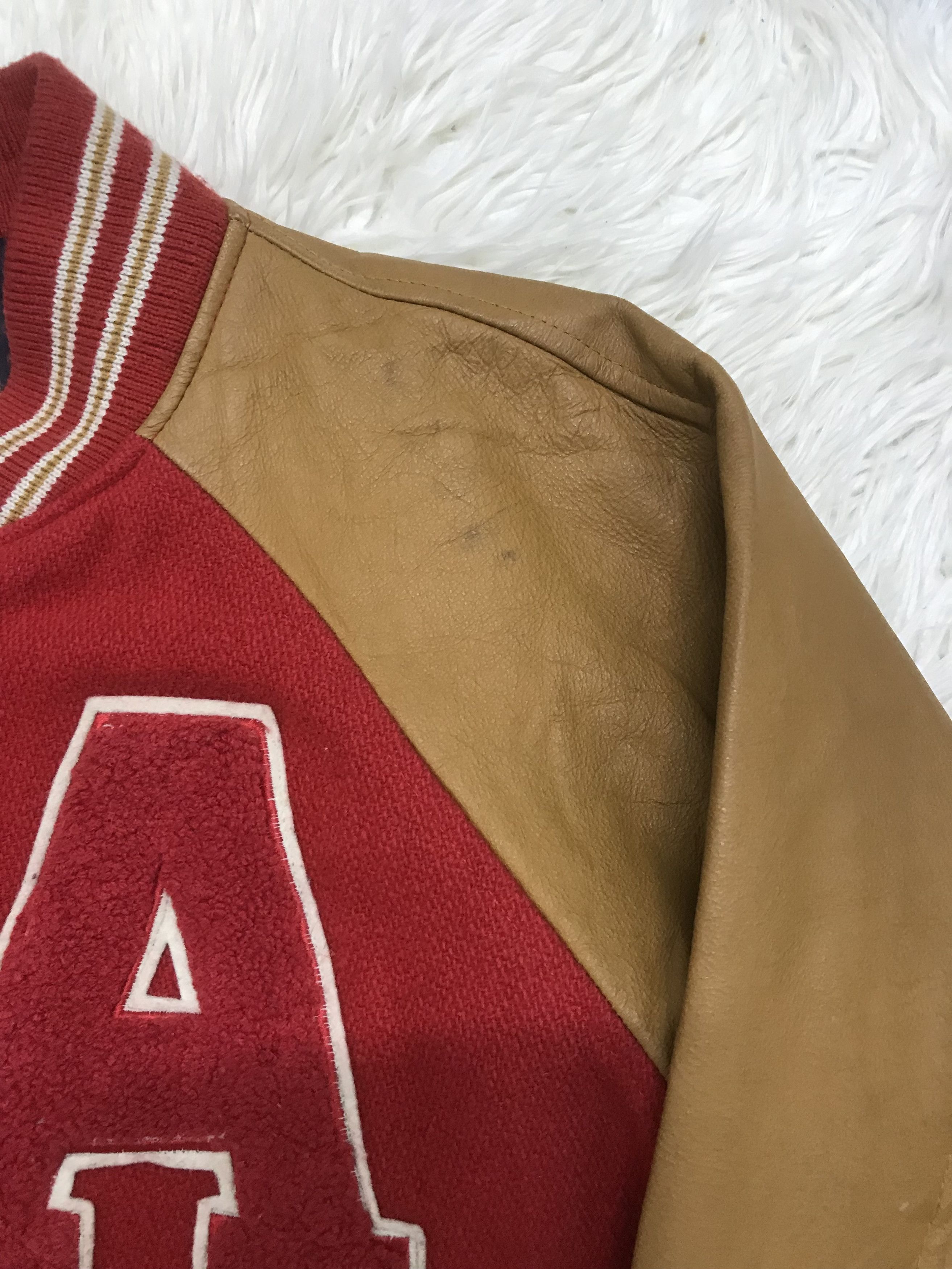 Vintage Vintage U.S 740N Stadium Leather Sleeve Varsity Jacket Size US M / EU 48-50 / 2 - 9 Thumbnail