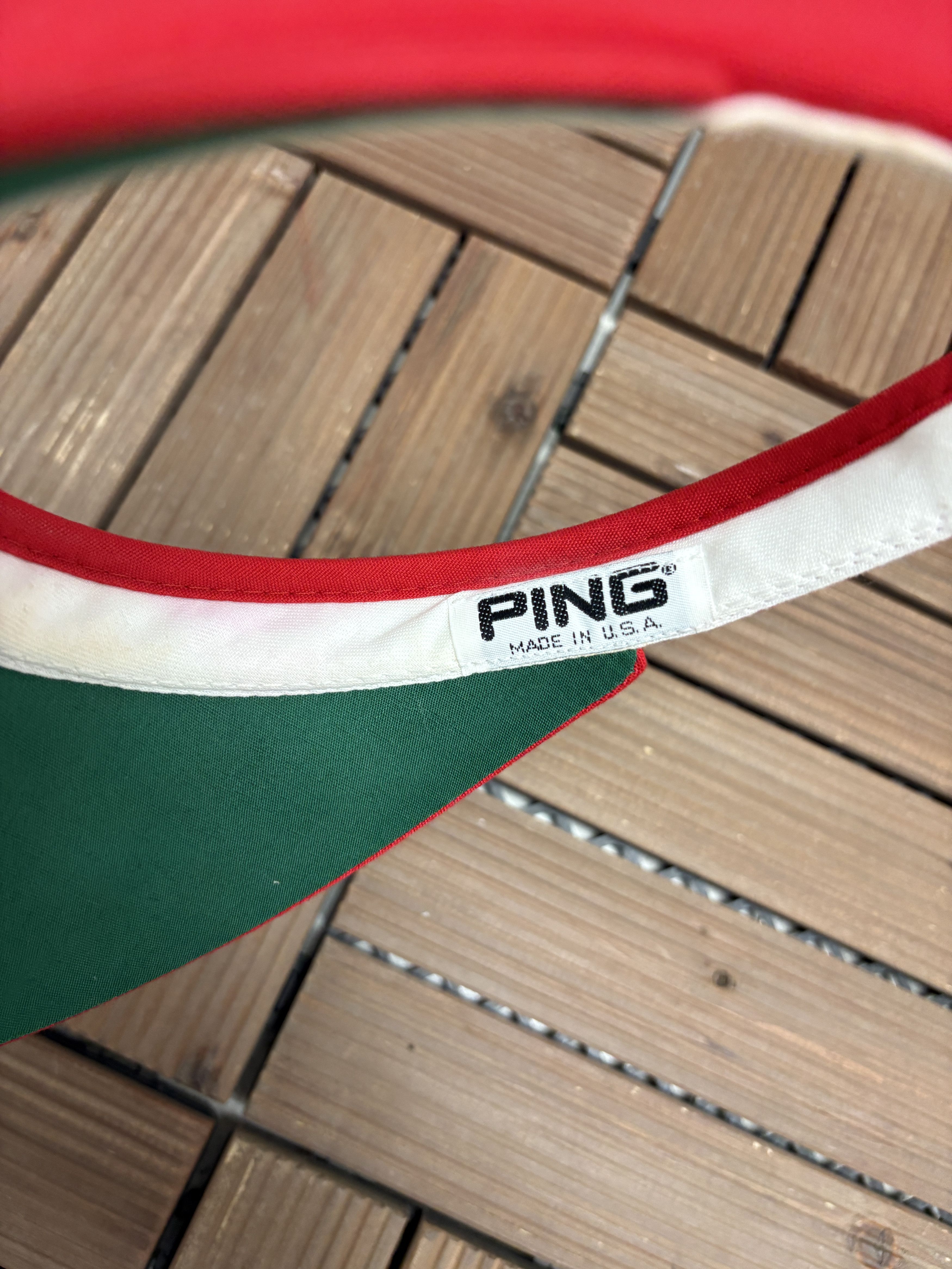 PING PING Embroidered Vintage Red Visor Hat Cap Size ONE SIZE - 5 Thumbnail