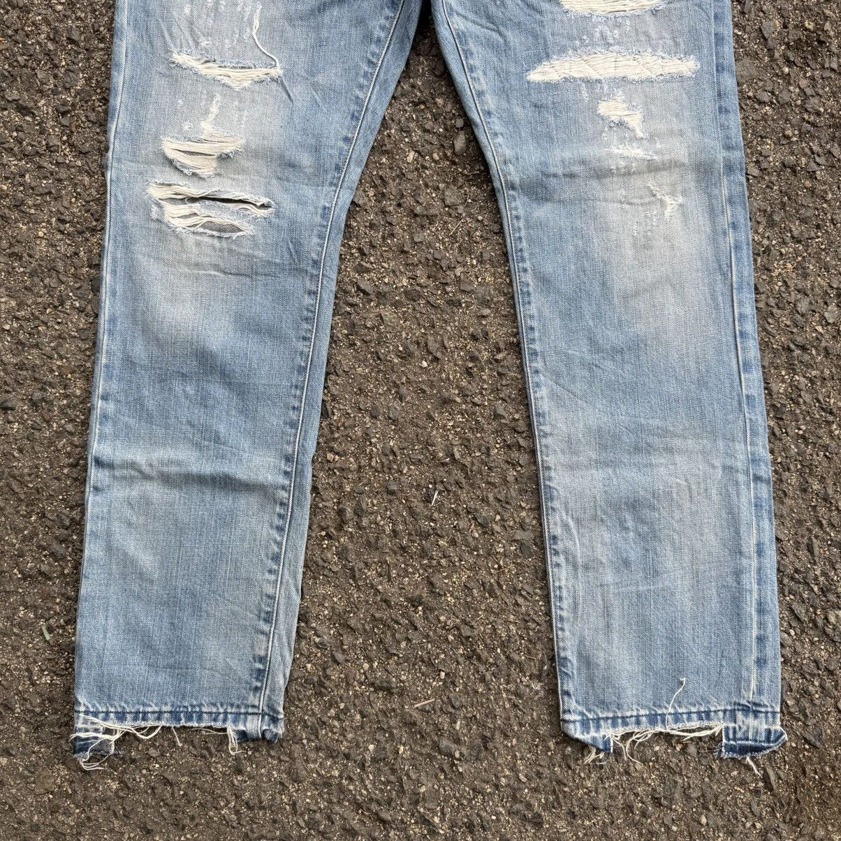 Japanese Brand VINTAGE A EAGLE SKINNY FADED RIPPEP JEAN DENIM PANTS Size US 36 / EU 52 - 4 Thumbnail