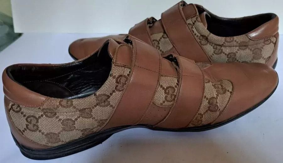 Gucci GUCCI Guccissima canvas and leather sneakers Size US 7.5 / EU 40-41 - 4 Thumbnail
