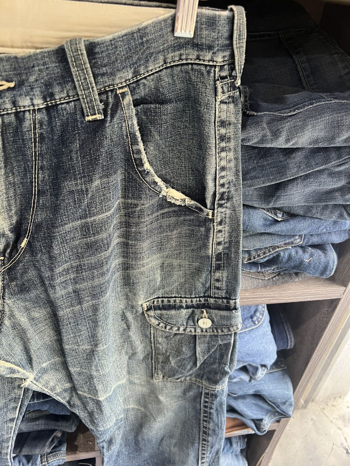 Levi's 🔥Rare Vintage Levis Sanforized Distressed Cargo Denim Size US 34 / EU 50 - 8 Thumbnail