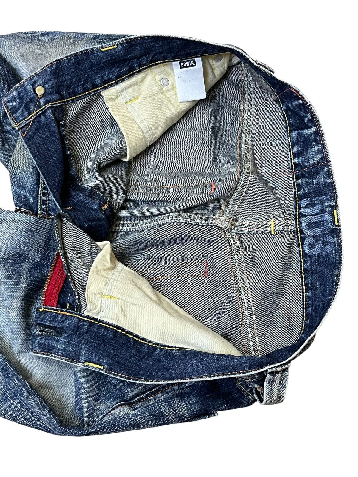 Edwin Vintage y2k EDWIN 503 BLUE TRIP straight cut whiskers jeans Size US 31 - 12 Thumbnail