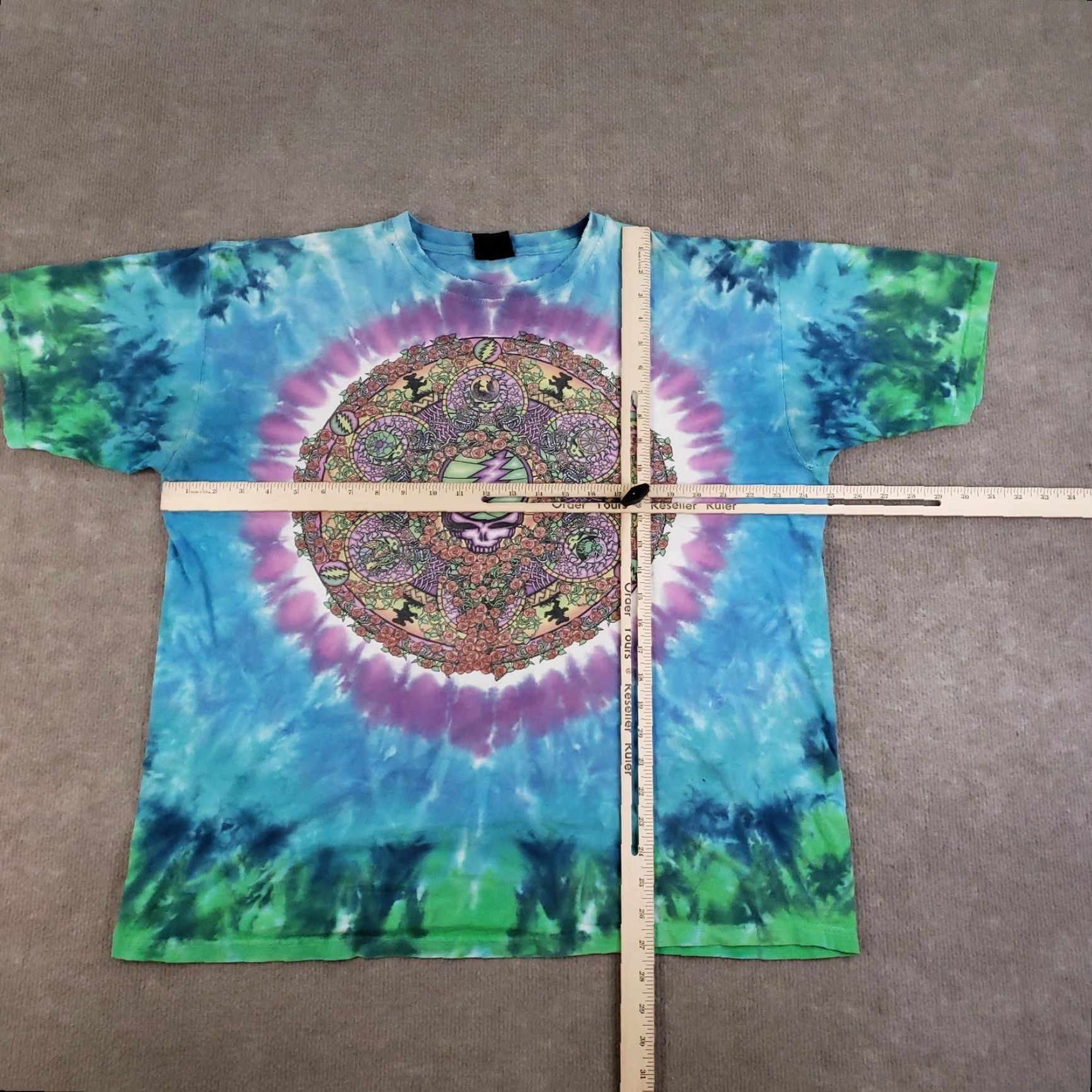 Liquid Blue VINTAGE Liquid Blue Grateful Dead T-Shirt Men Extra Large Graphic 2000s Roses Skull Tie Dye Size US XL / EU 56 / 4 - 2 Thumbnail