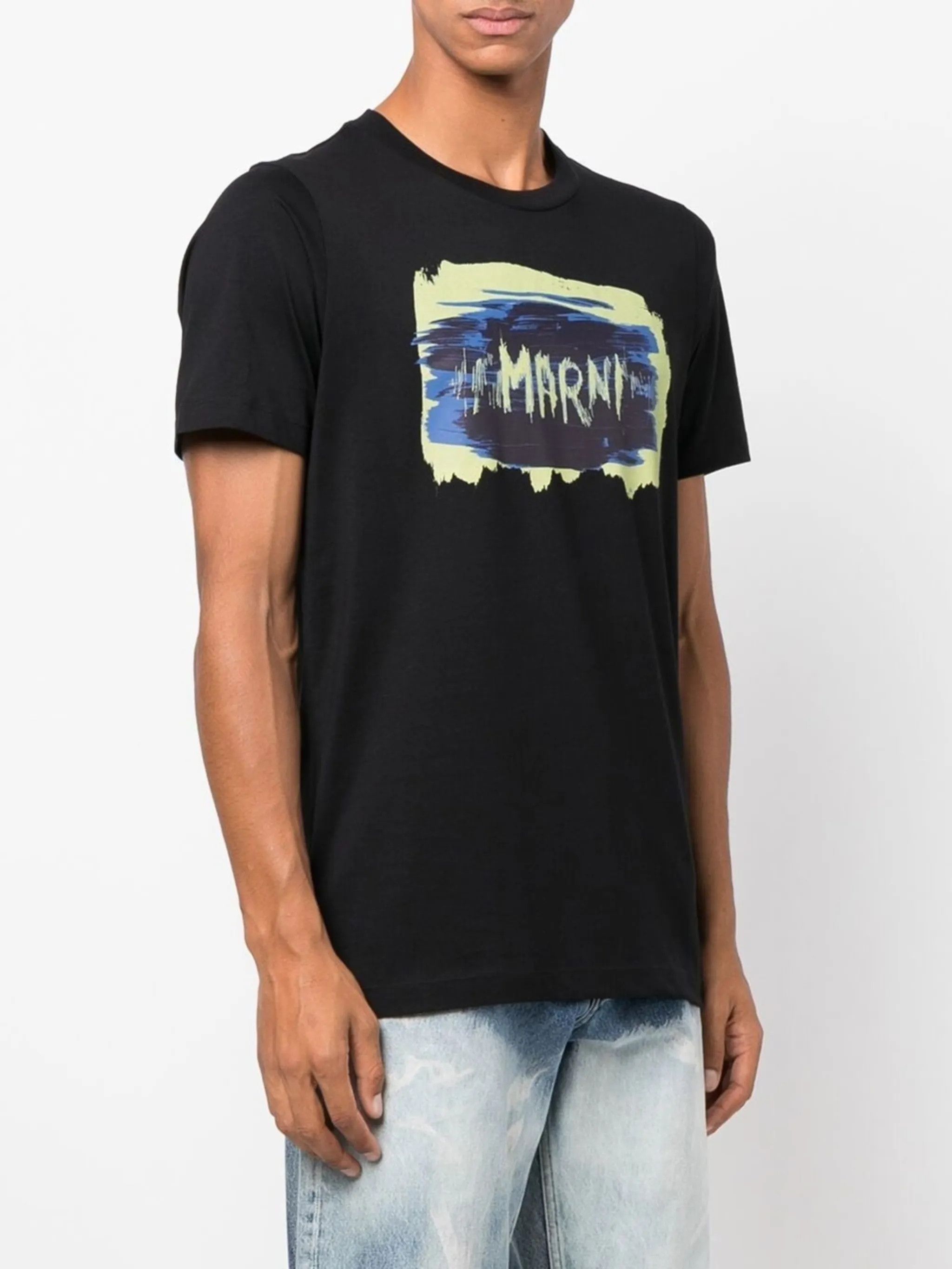 Marni o1y0225 Logo Crewneck T-Shirt in Black Size US S / EU 44-46 / 1 - 2 Thumbnail