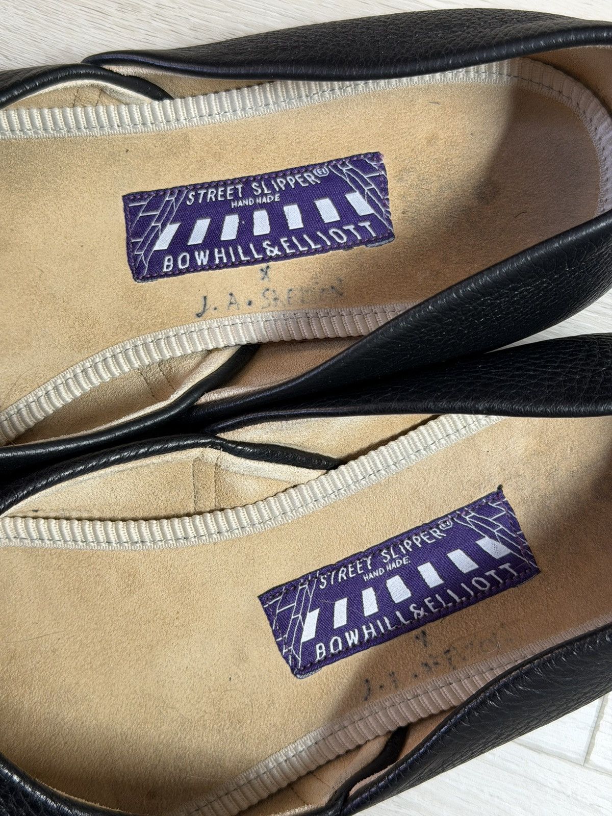 John Alexander Skelton Black Deerskin Leather Slippers Size US 11 / EU 44 - 3 Thumbnail