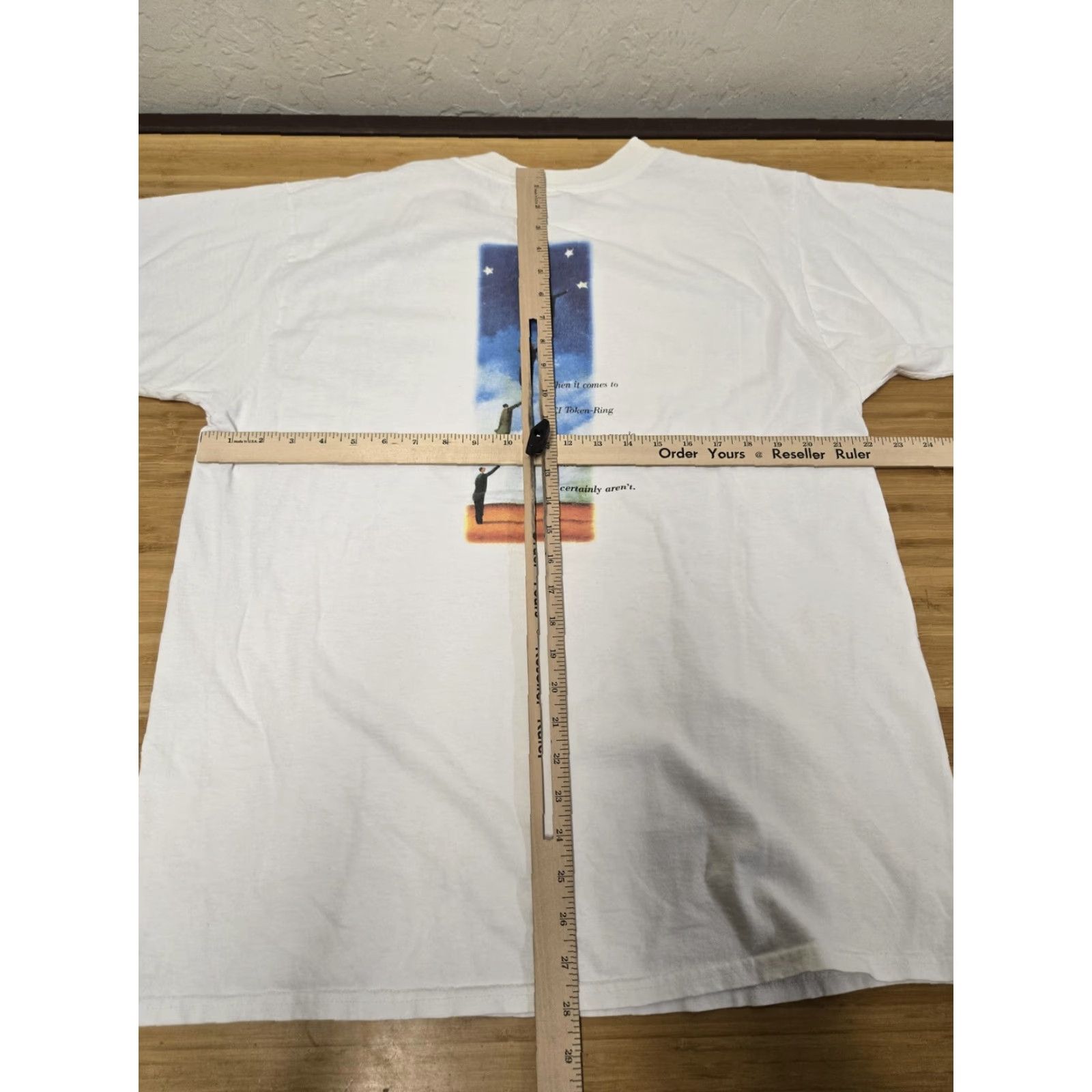Gildan VINTAGE IBM Shirt Mens XL White Networking Hardware PCI Token Ring Promo 90s Size US XL / EU 56 / 4 - 8 Thumbnail