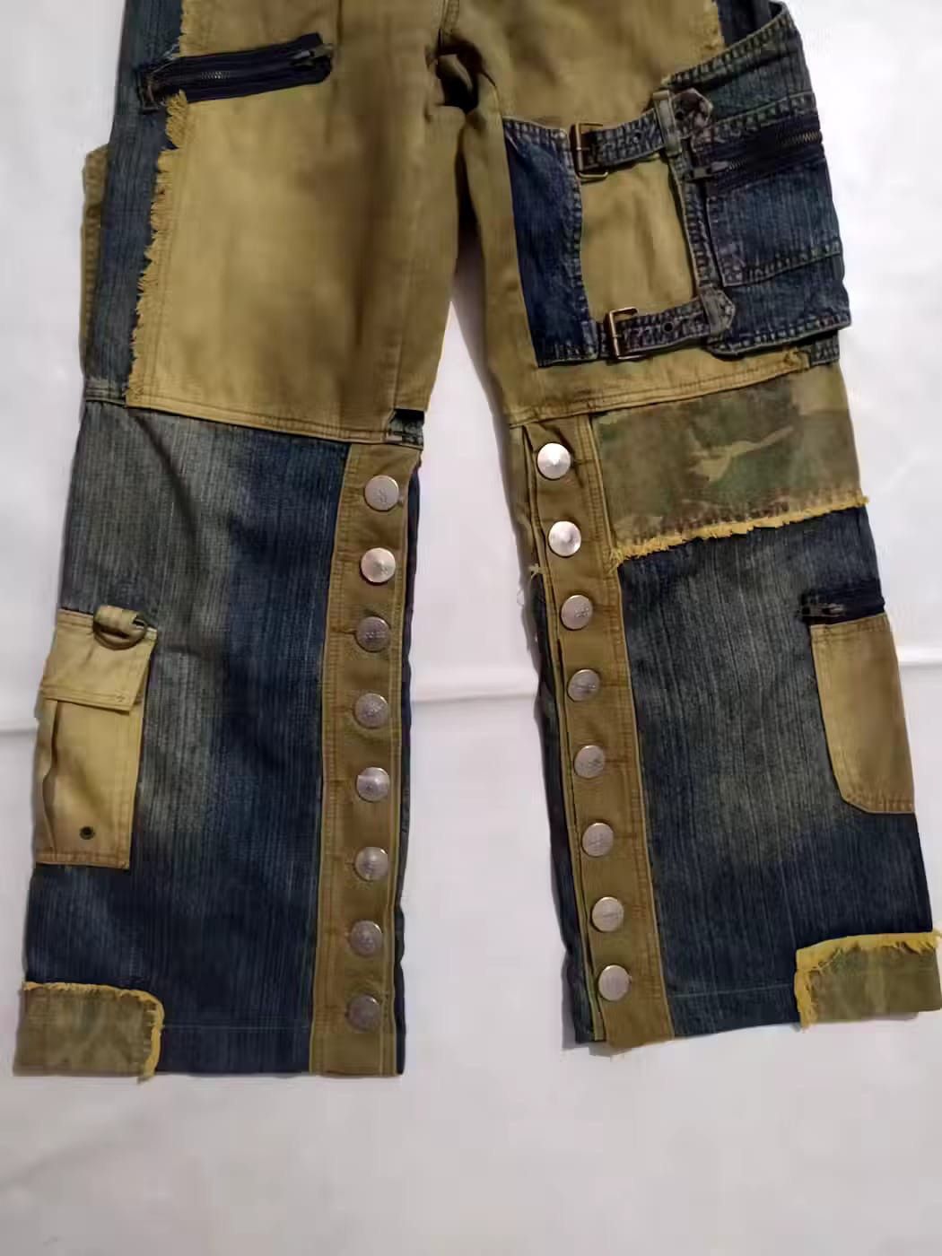 Japanese Brand ACOCO Japan Heavy Cargo Multipocket Bondage Patchwork Pants Size US 28 / EU 44 - 3 Thumbnail