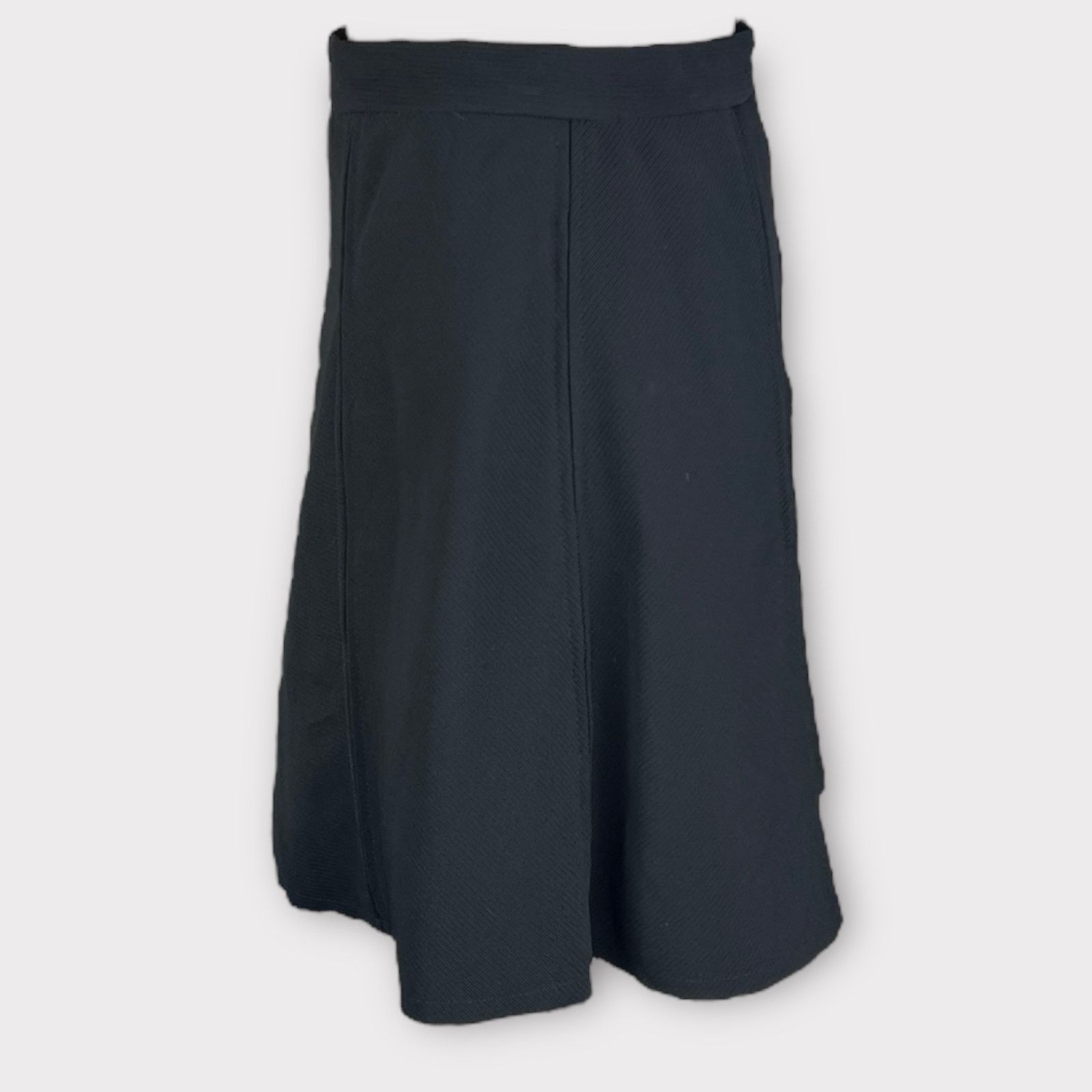 Nordstrom Monteau | Women’s Mini Skater A-line Ribbed Black Skirt Size 30" / US 8 / IT 44 - 7 Thumbnail