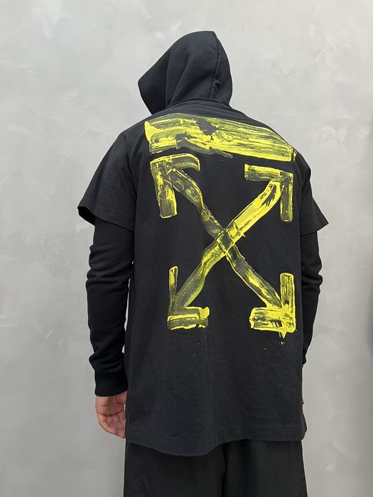 Off white best sale layered hoodie