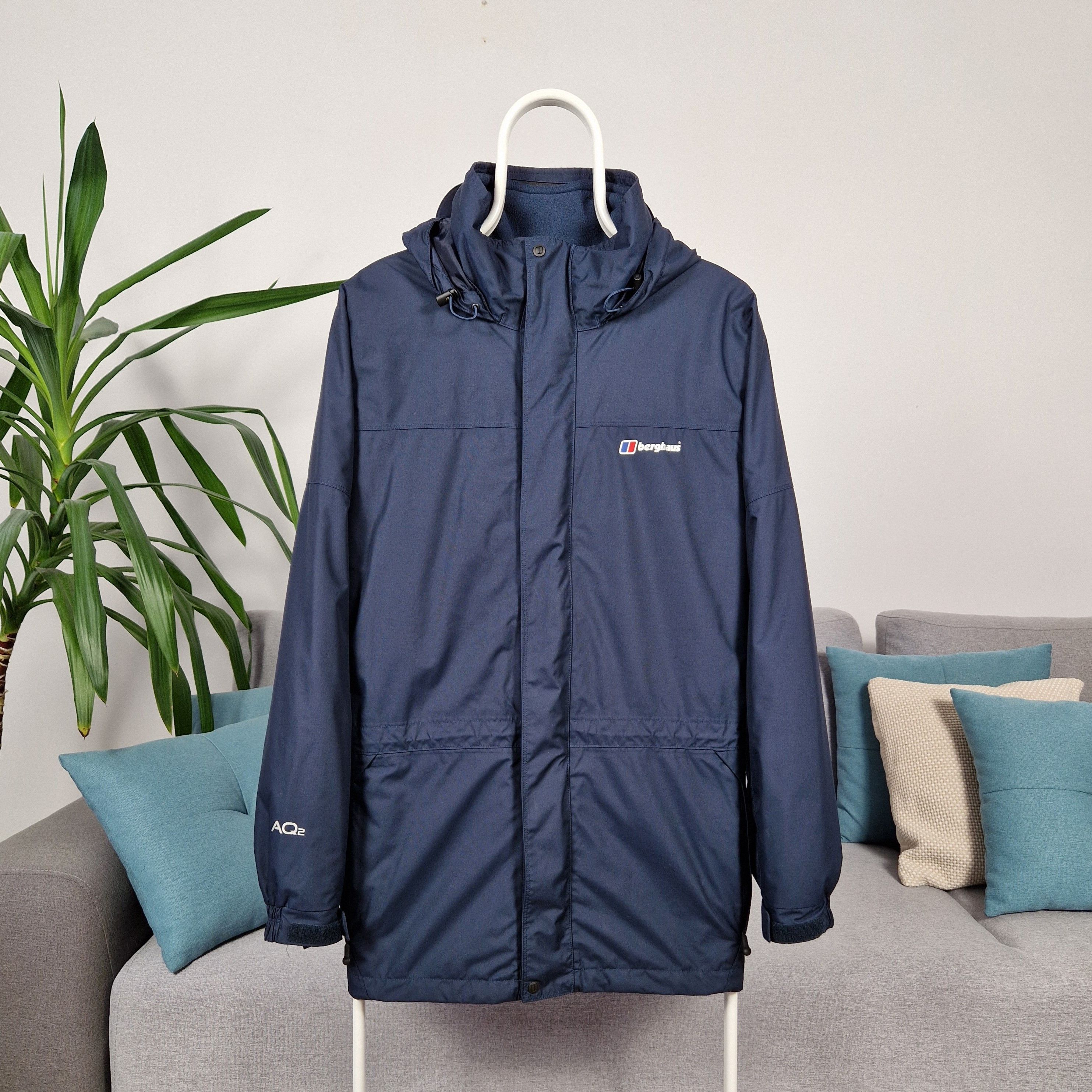 image of Berghaus Aq2 Men's 3In1 Jacket Navy Outdoor Hooded L in Dark Navy (Size Large)