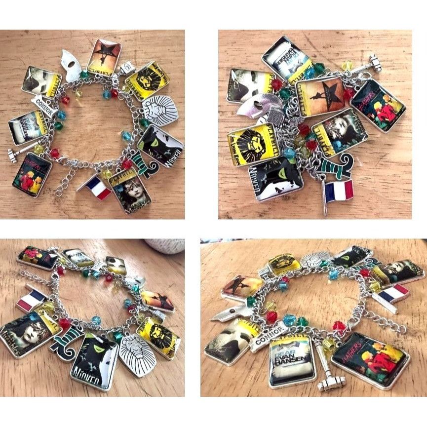 Handmade NYC Broadway Musicals Playbills Charm Bracelet Wicked Hamil Size ONE SIZE - 6 Thumbnail