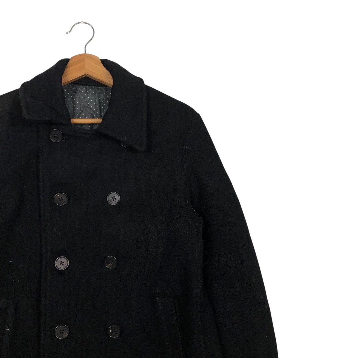 Issey Miyake 📌Vintage Wool Jacket Double Collar Ships Jet Blue Japan Size US M / EU 48-50 / 2 - 7 Thumbnail